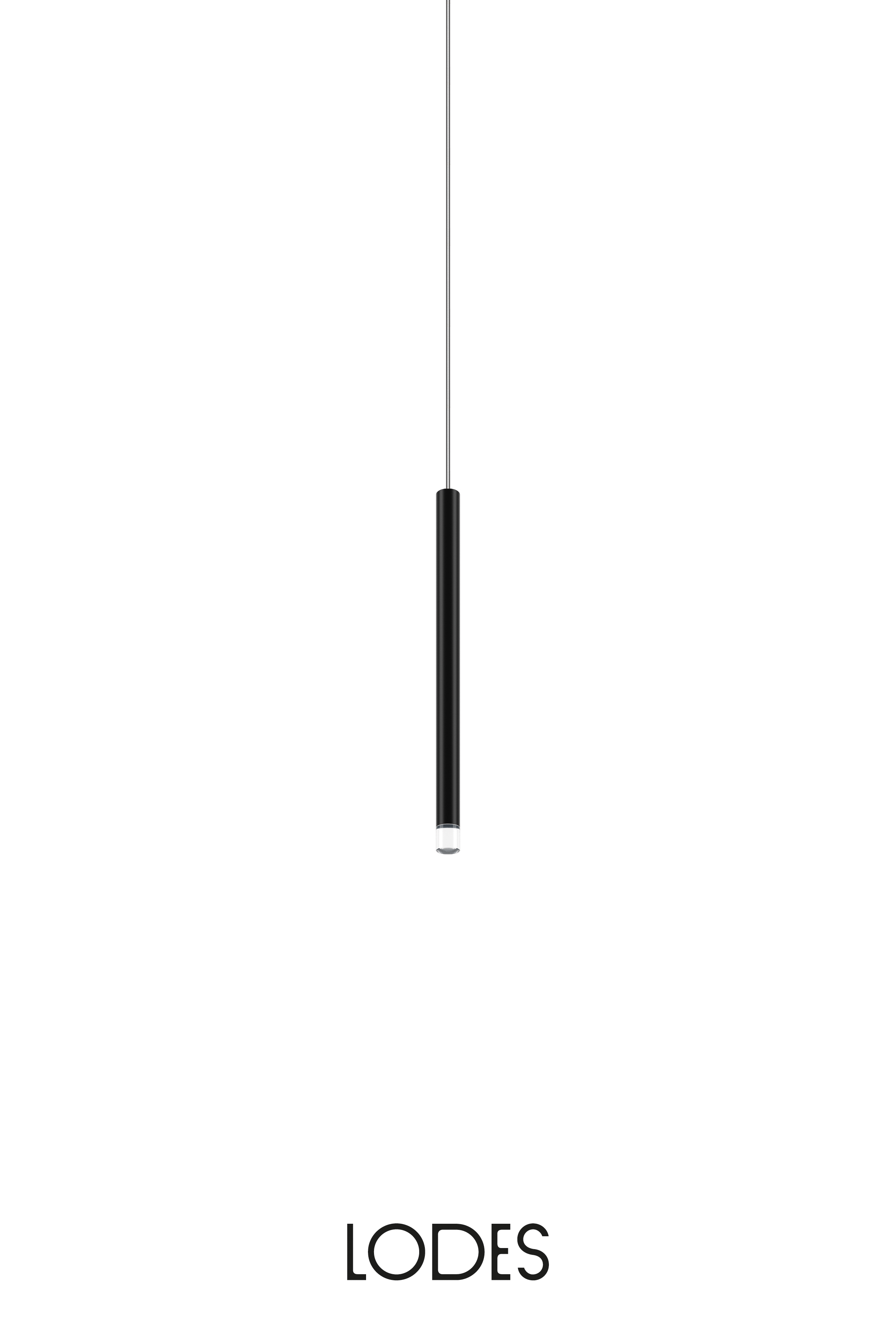 Levně Lodes LED závěsné svítidlo A-Tube Nano S, v.30cm, 1x3W Barva: Matná černá, Teplota světla: 2700K - teplá bílá, Barva kabelu: transparentní