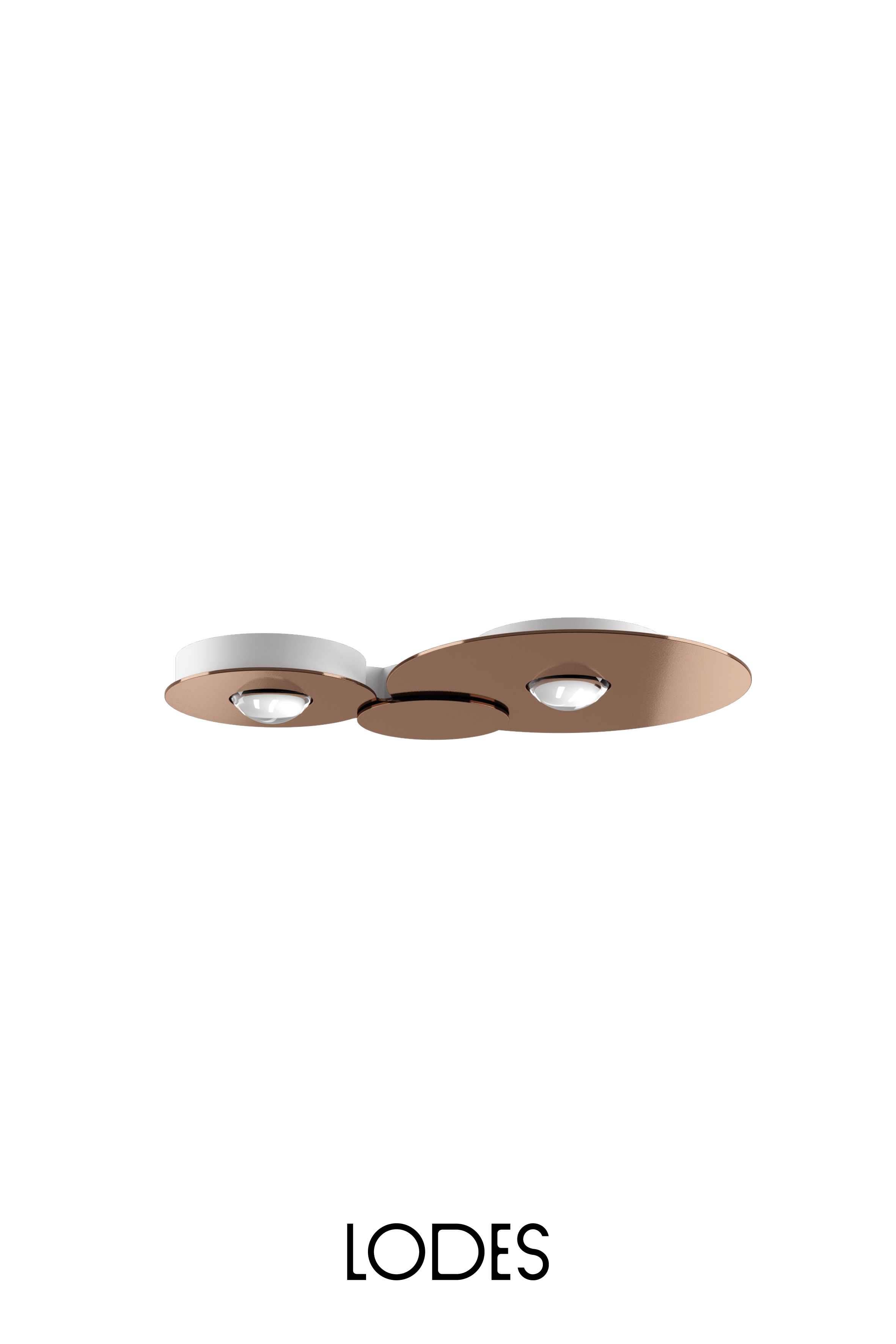 Levně Lodes LED stropní svítidlo Bugia Double, d. 52,5 cm, 2x15W Barva: Bronz, Teplota světla: 2700K - teplá bílá