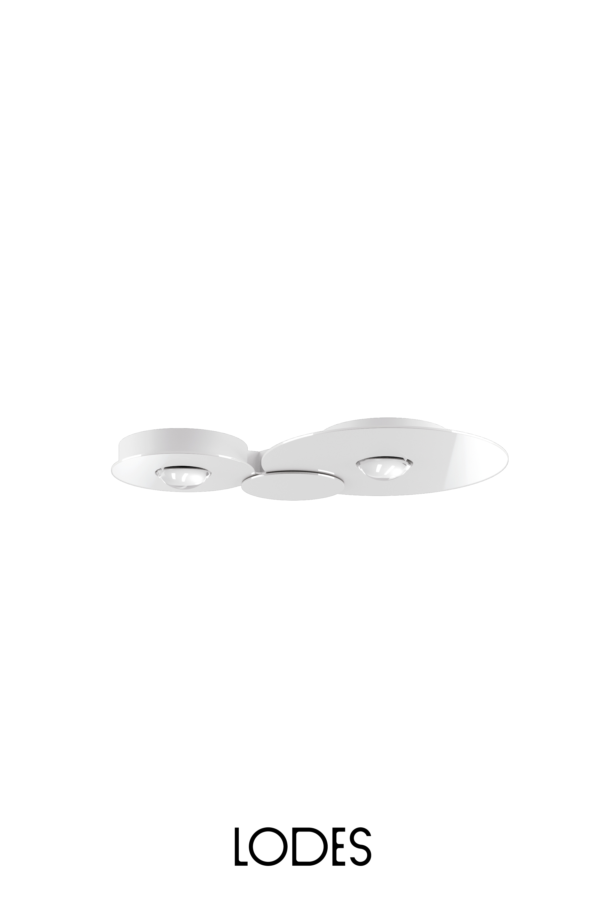 Levně Lodes LED stropní svítidlo Bugia Double, d. 52,5 cm, 2x15W Barva: Bílá, Teplota světla: 2700K - teplá bílá