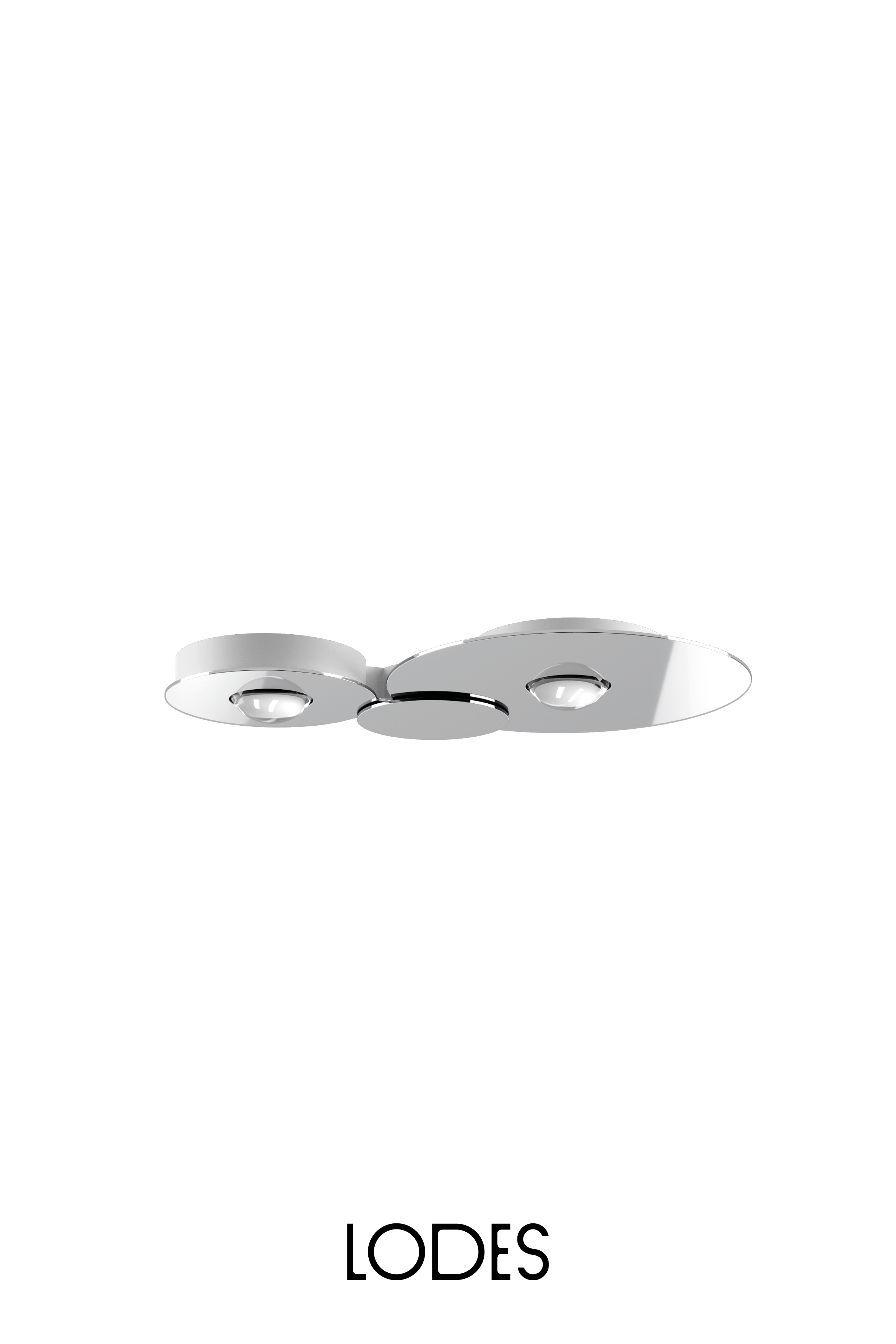 Levně Lodes LED stropní svítidlo Bugia Double, d. 52,5 cm, 2x15W Barva: Chrom, Teplota světla: 2700K - teplá bílá