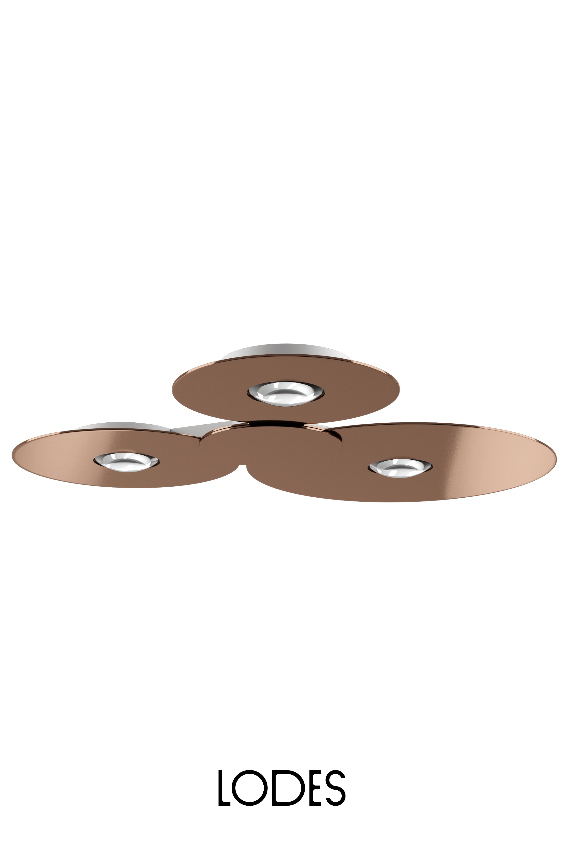 Levně Lodes LED stropní svítidlo Bugia Mega, d. 79,6 cm, 3x15W Barva: Bronz, Teplota světla: 2700K - teplá bílá