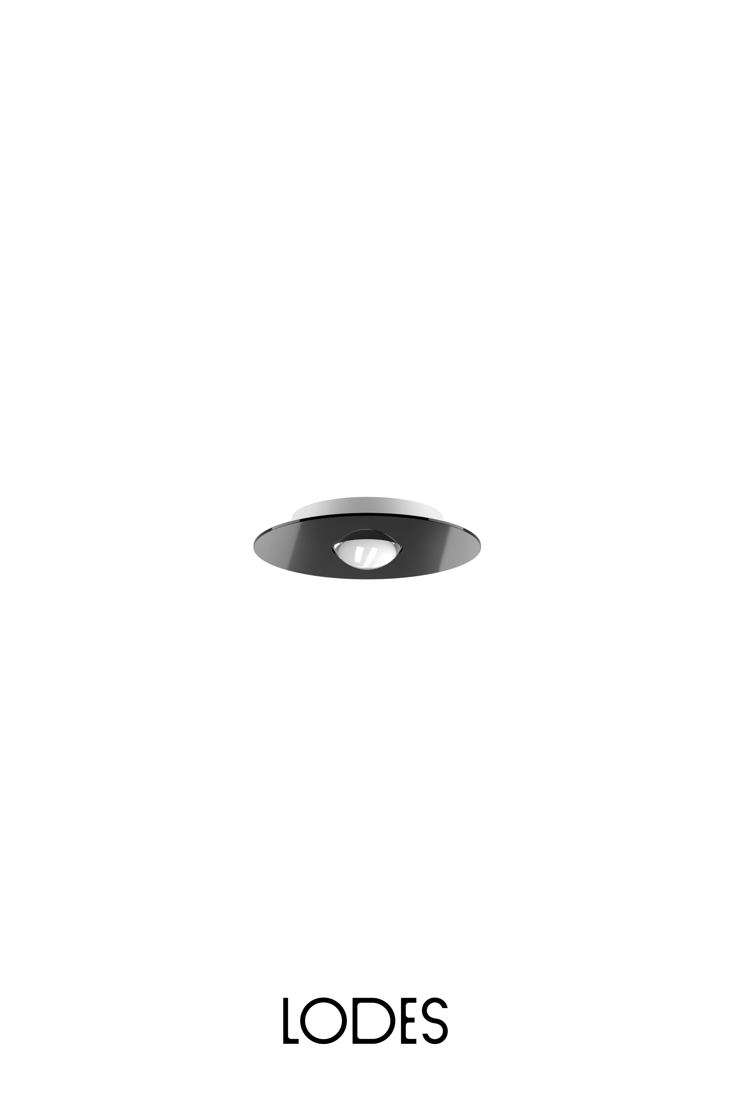 Levně Lodes LED stropní svítidlo Bugia Single, Ø 24 cm, 1x15W Barva: Černá, Teplota světla: 2700K - teplá bílá