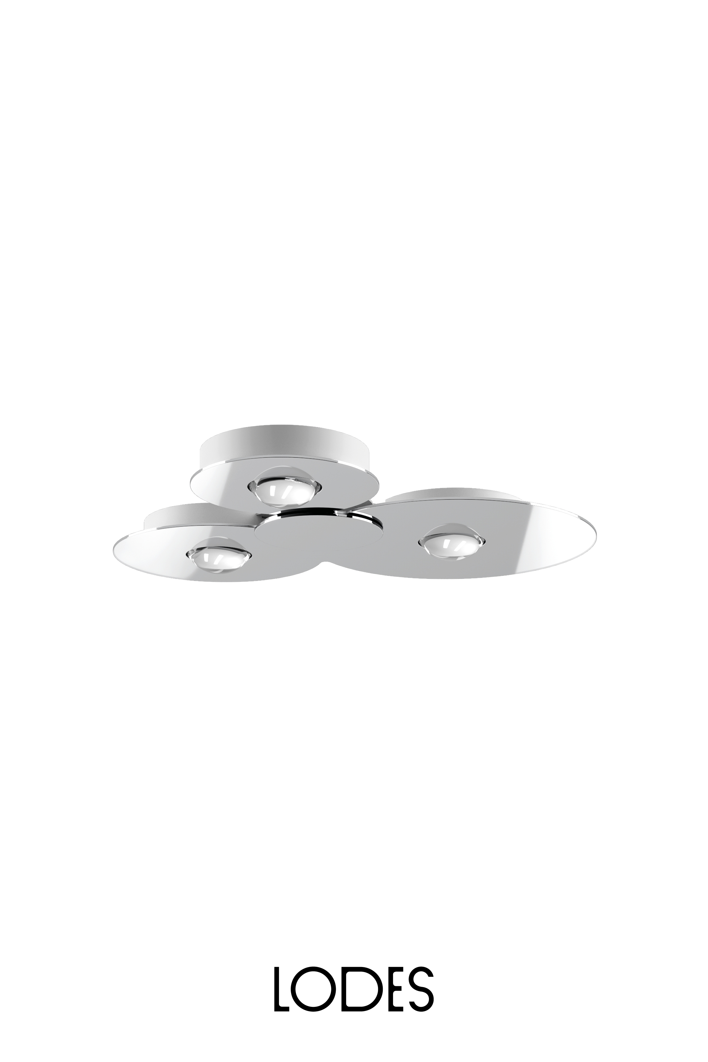Levně Lodes LED stropní svítidlo Bugia Triple, d. 52,5 cm, 3x15W Barva: Chrom, Teplota světla: 2700K - teplá bílá