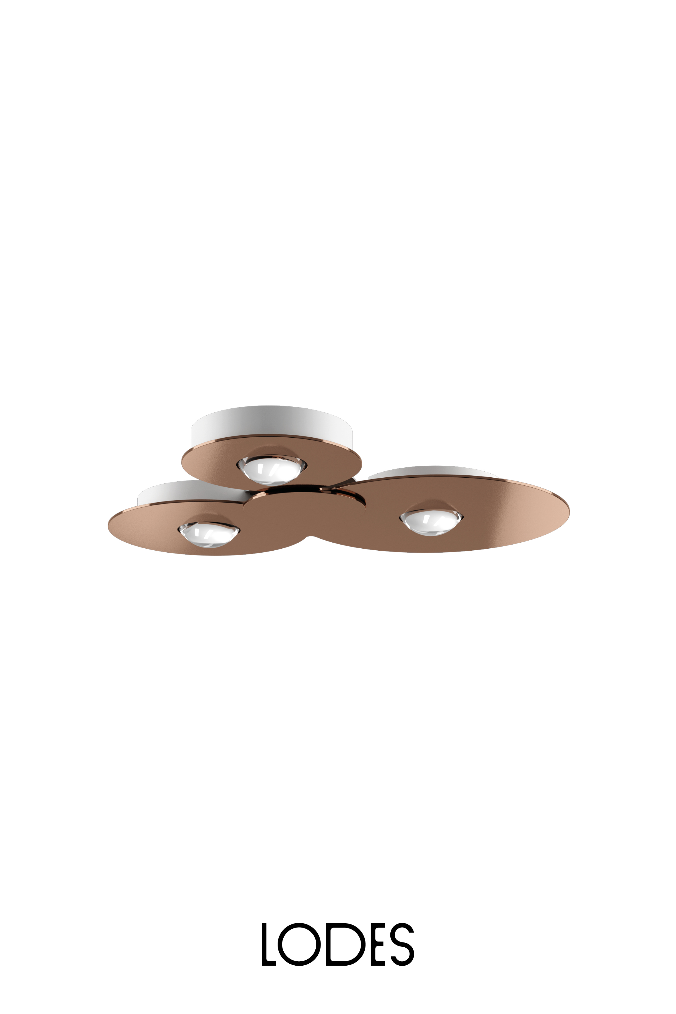 Levně Lodes LED stropní svítidlo Bugia Triple, d. 52,5 cm, 3x15W Barva: Bronz, Teplota světla: 2700K - teplá bílá