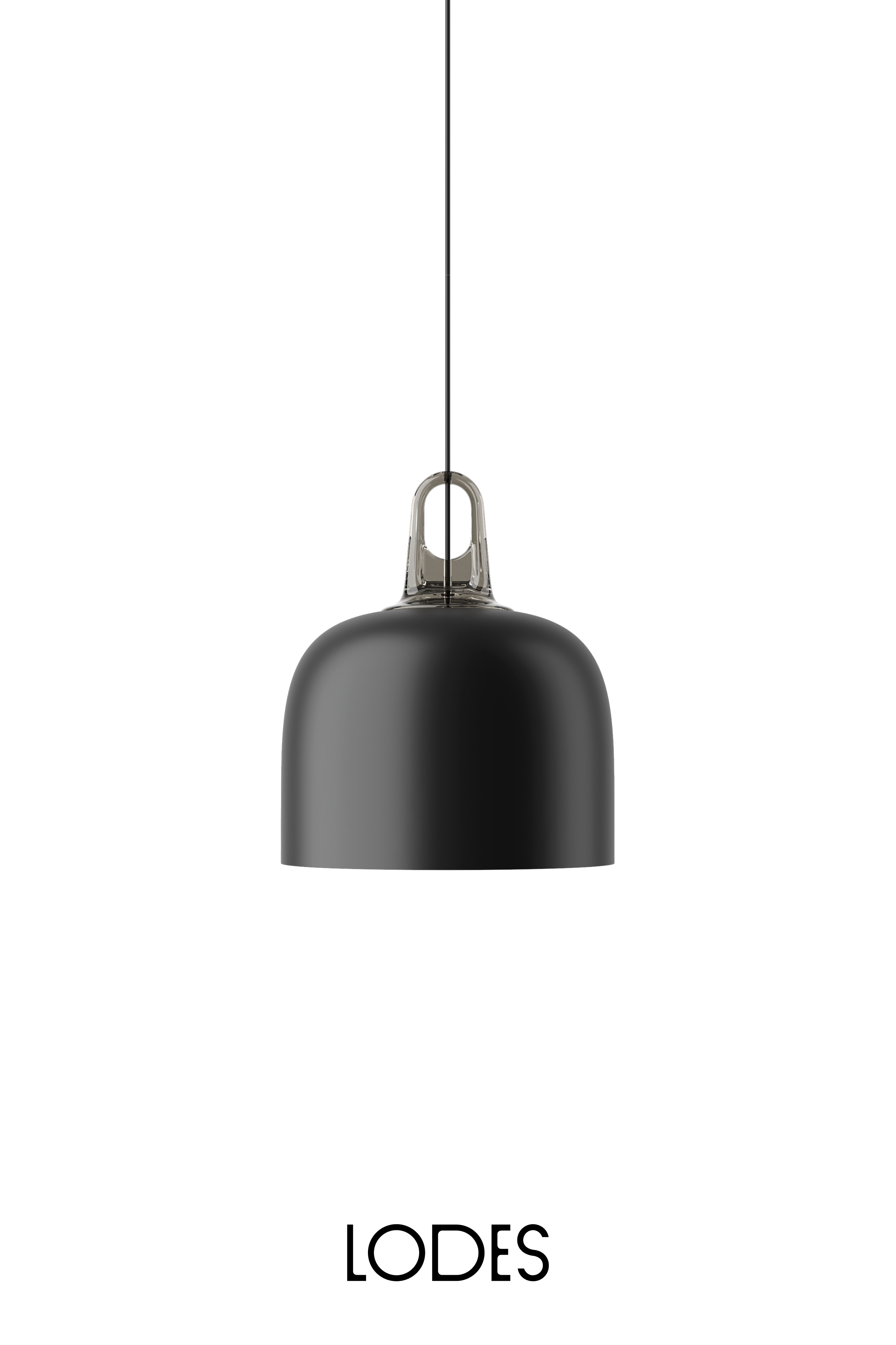 Levně Lodes Závěsné svítidlo Jim Bell, Ø 28 cm, 1xE27 Barva: Matná černá, Barva struktury: Šedá