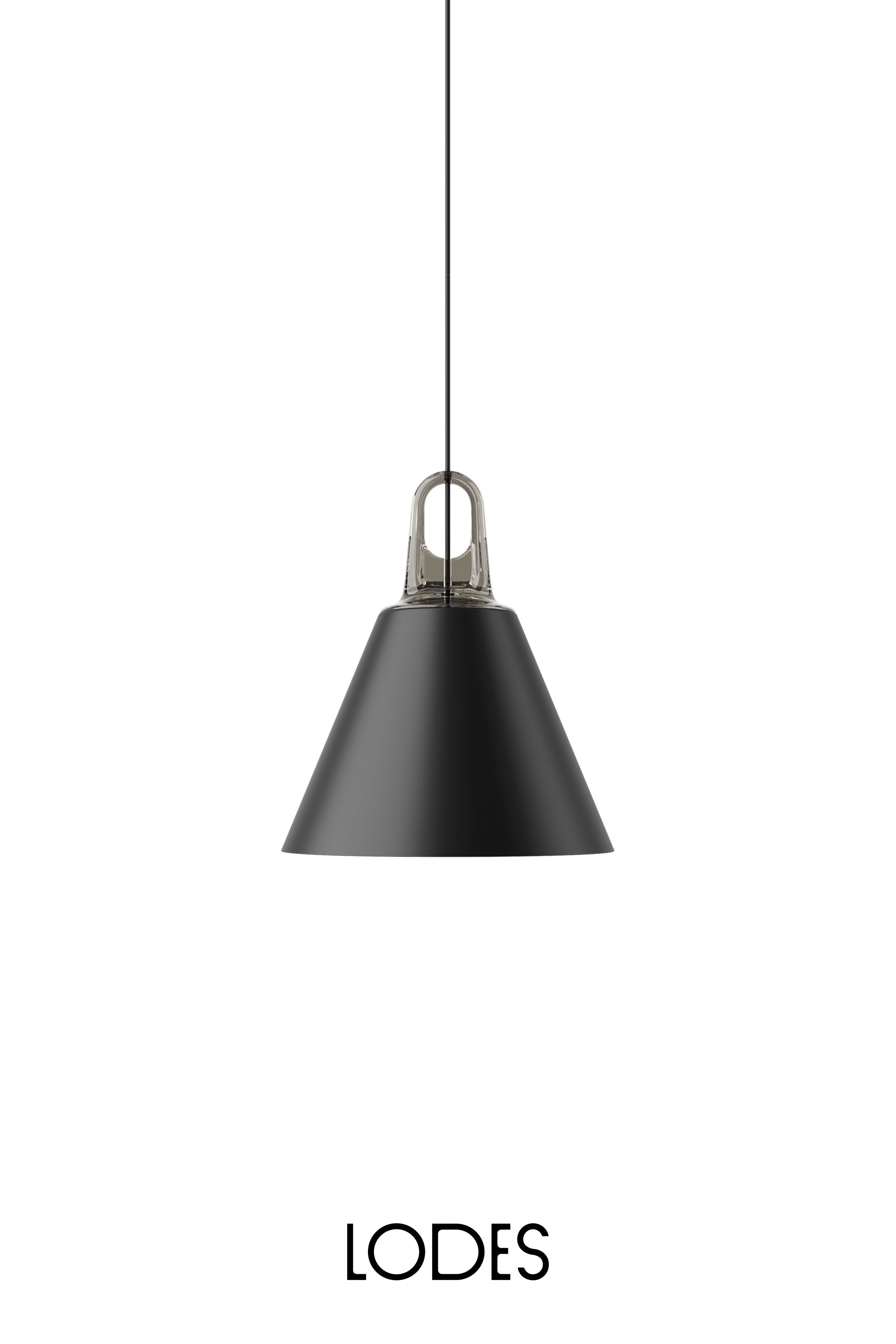 Levně Lodes Závěsné svítidlo Jim Cone, Ø 28 cm, 1xE27 Barva: Matná černá, Barva struktury: Šedá