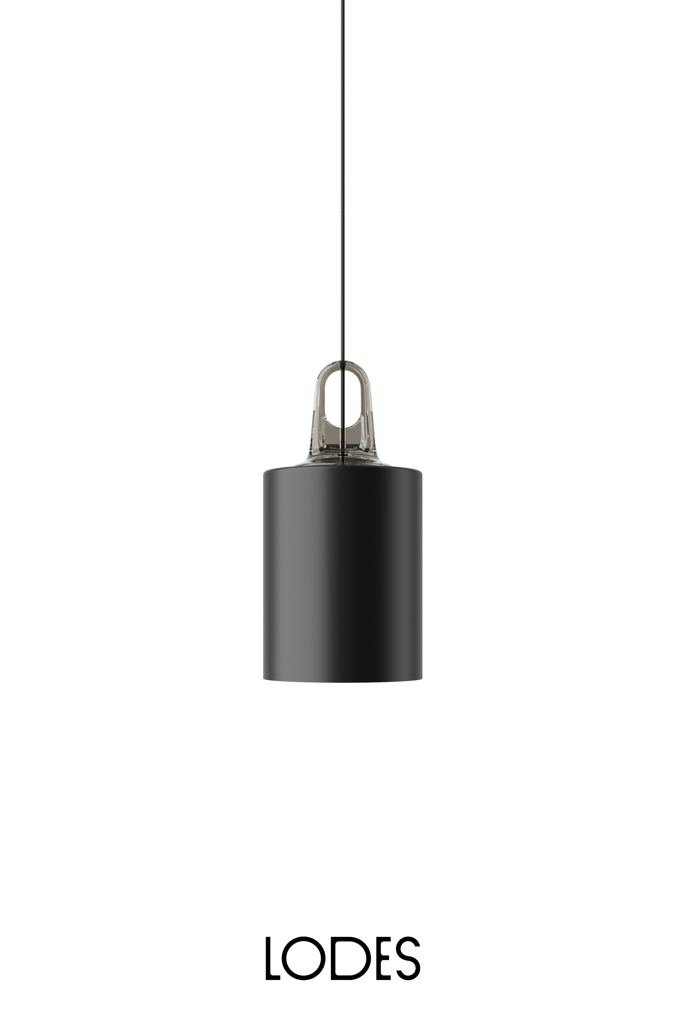 Levně Lodes Závěsné svítidlo Jim Cylinder, Ø 17,5 cm, 1xE27 Barva: Matná černá, Barva struktury: Šedá