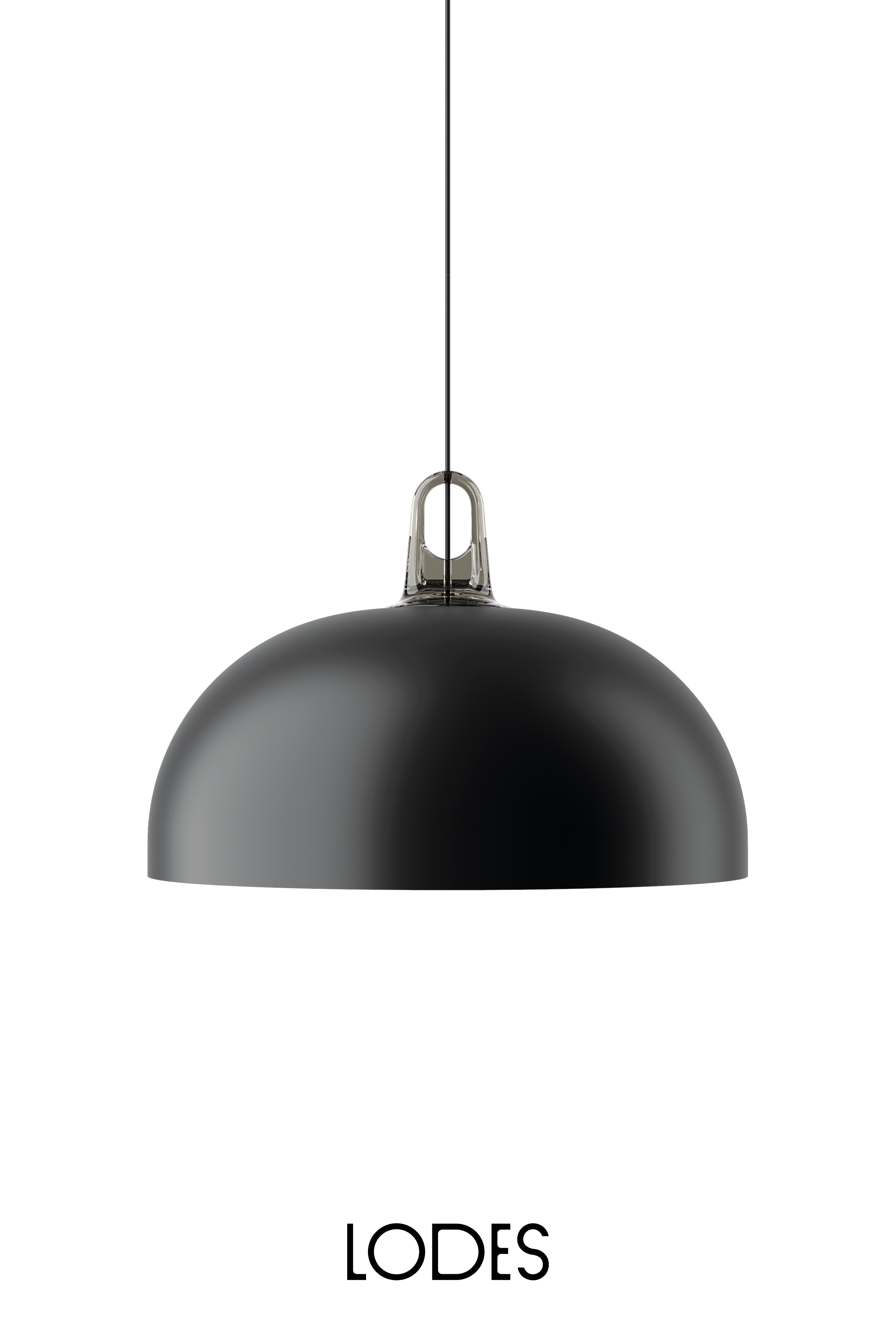 Levně Lodes Závěsné svítidlo Jim Dome, Ø 50 cm,1x E27 Barva: Matná černá, Barva struktury: Šedá