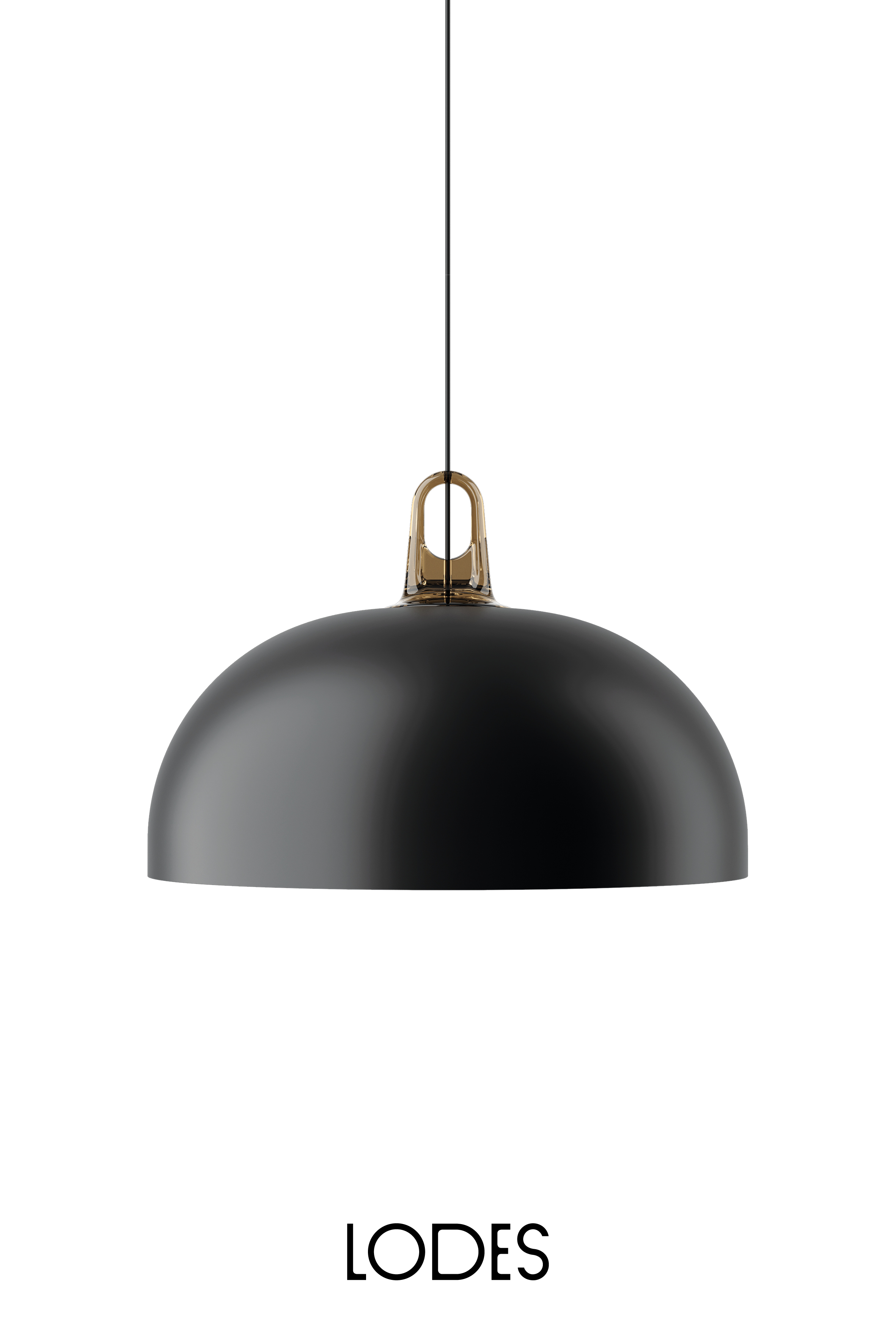 Levně Lodes Závěsné svítidlo Jim Dome, Ø 50 cm,1x E27 Barva: Matná černá, Barva struktury: Medová