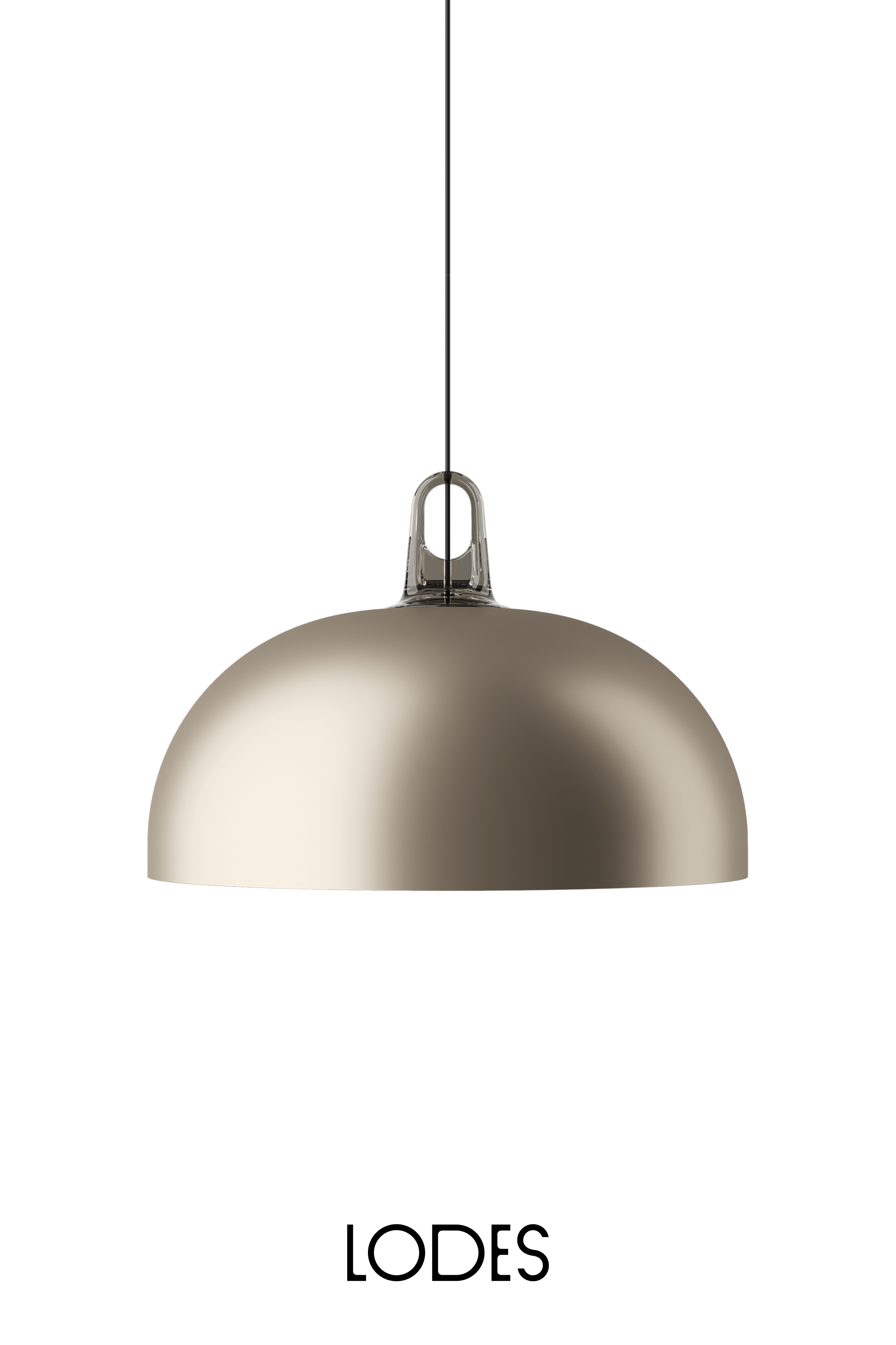 Levně Lodes Závěsné svítidlo Jim Dome, Ø 50 cm,1x E27 Barva: Matná champagne, Barva struktury: Šedá