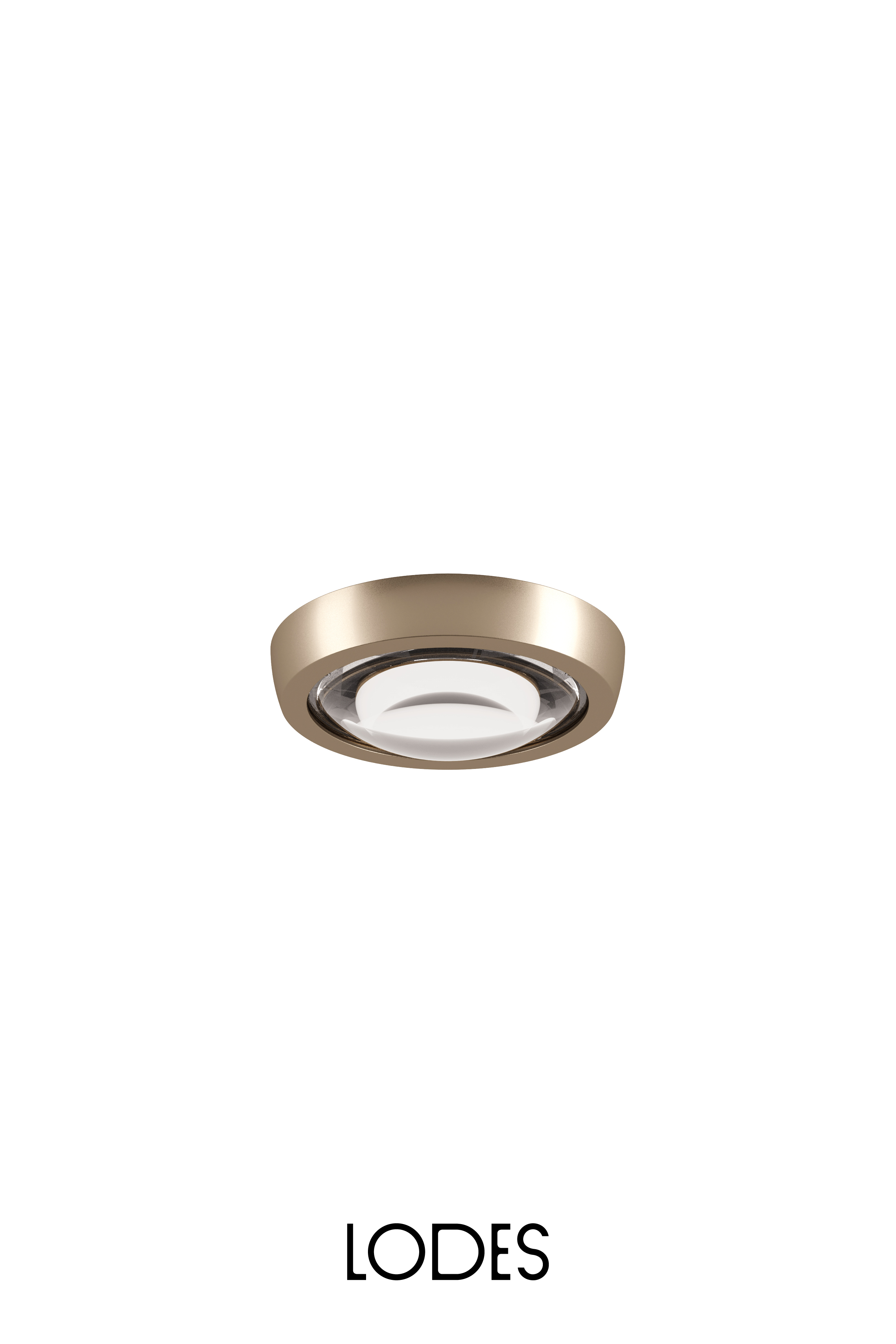 Lodes LED stropní svítidlo Nautilus Spot, Ø 13,4 cm, 1x10W Barva: Matná champagne, Teplota světla: 2700K - teplá bílá