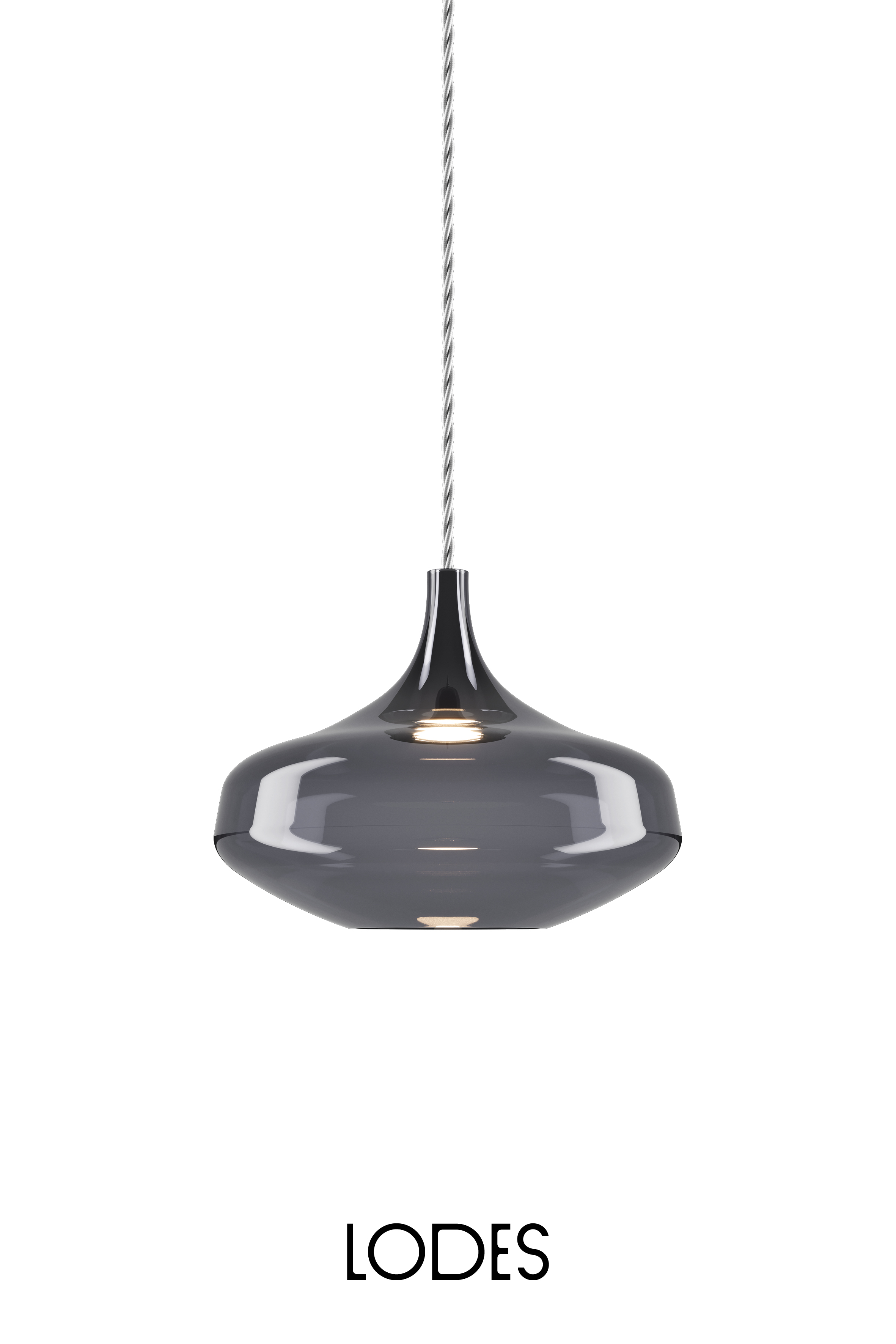 Levně Lodes Designové LED závěsné svítidlo Nostalgia L, 2700K, 1x7W Barva: Kouřová, Barva struktury: Chrom