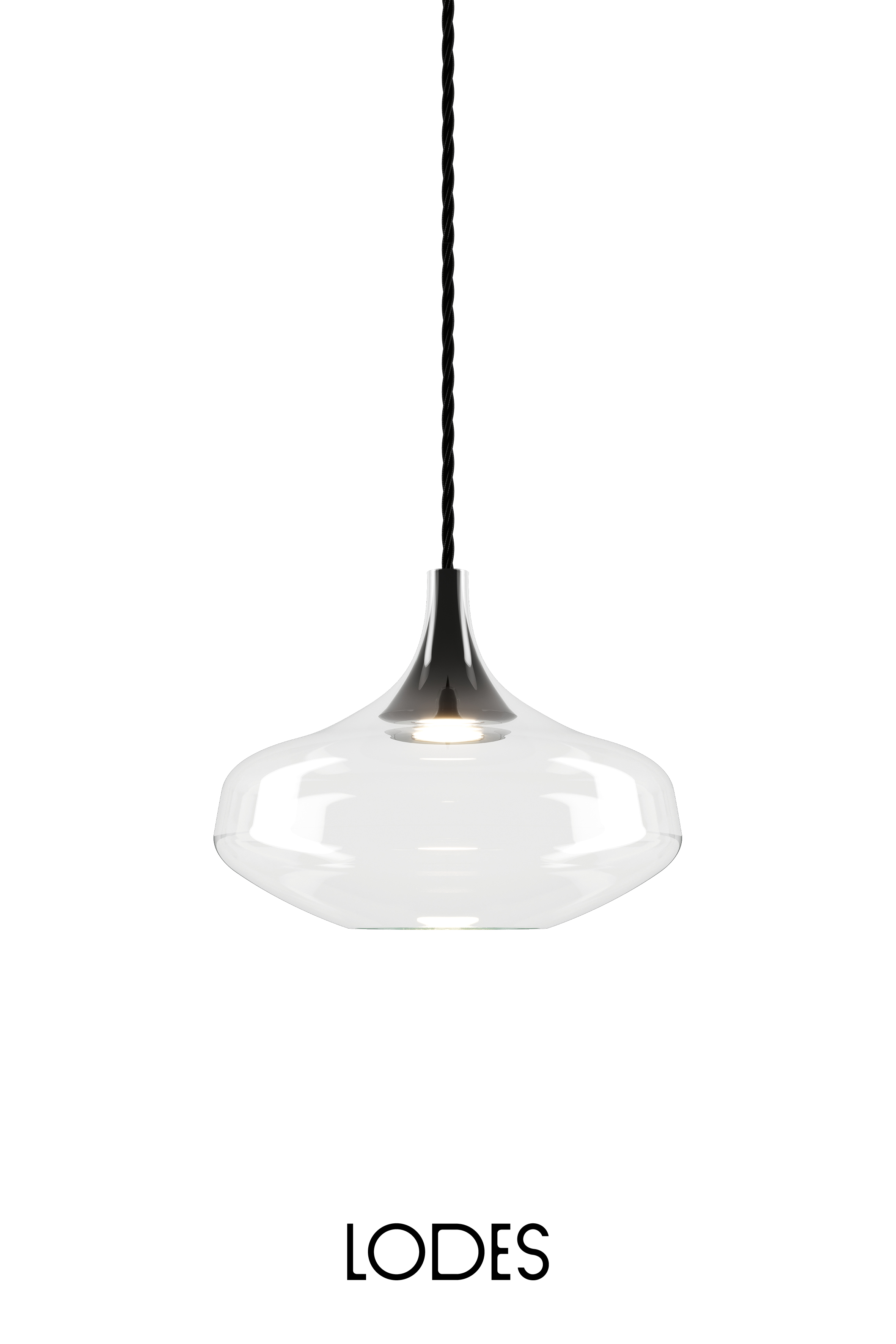 Levně Lodes Designové LED závěsné svítidlo Nostalgia L, 2700K, 1x7W Barva: Transparentní, Barva struktury: Černá