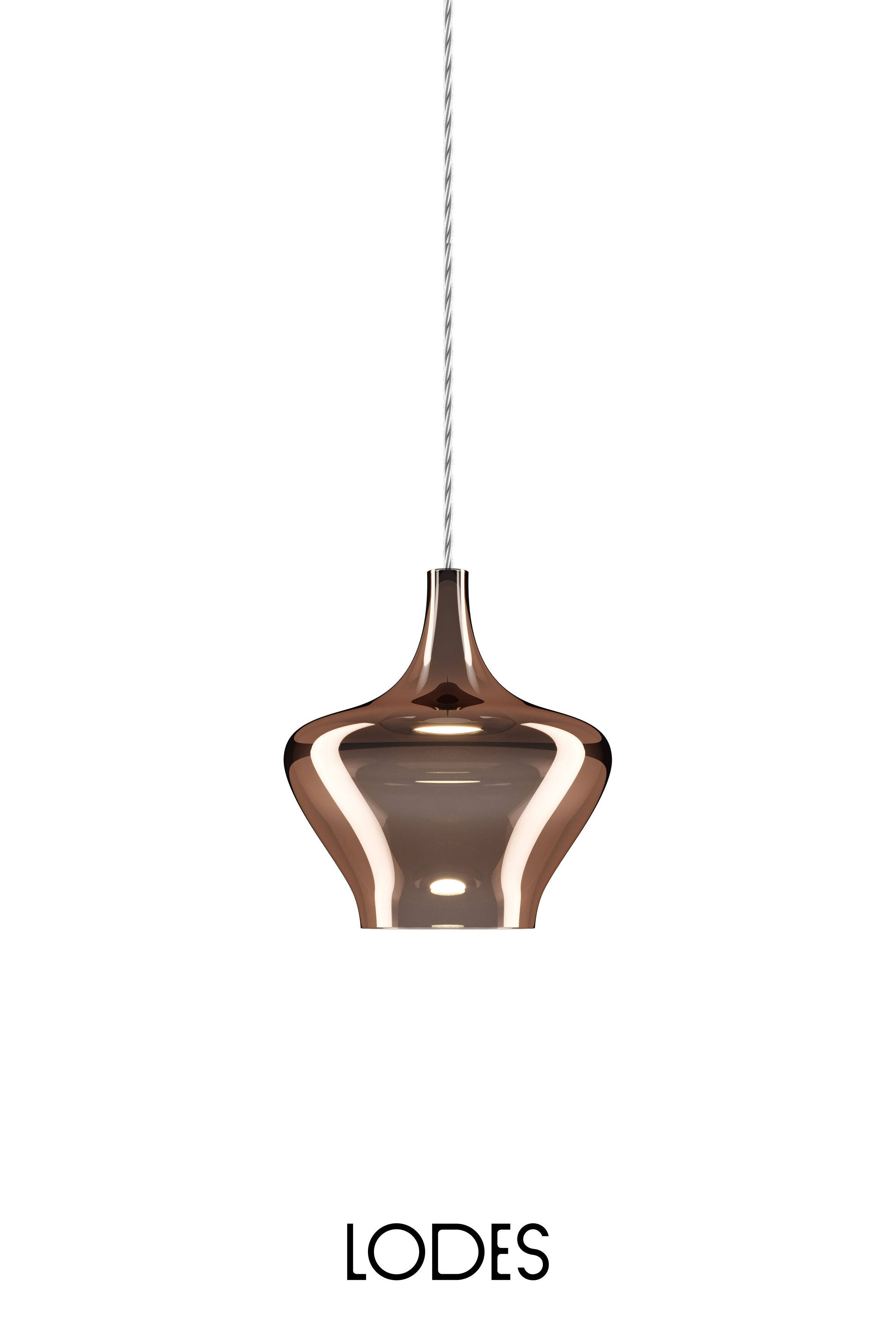 Levně Lodes Designové LED závěsné svítidlo Nostalgia M, 2700K, 1x7W Barva: Bronz, Barva struktury: Chrom