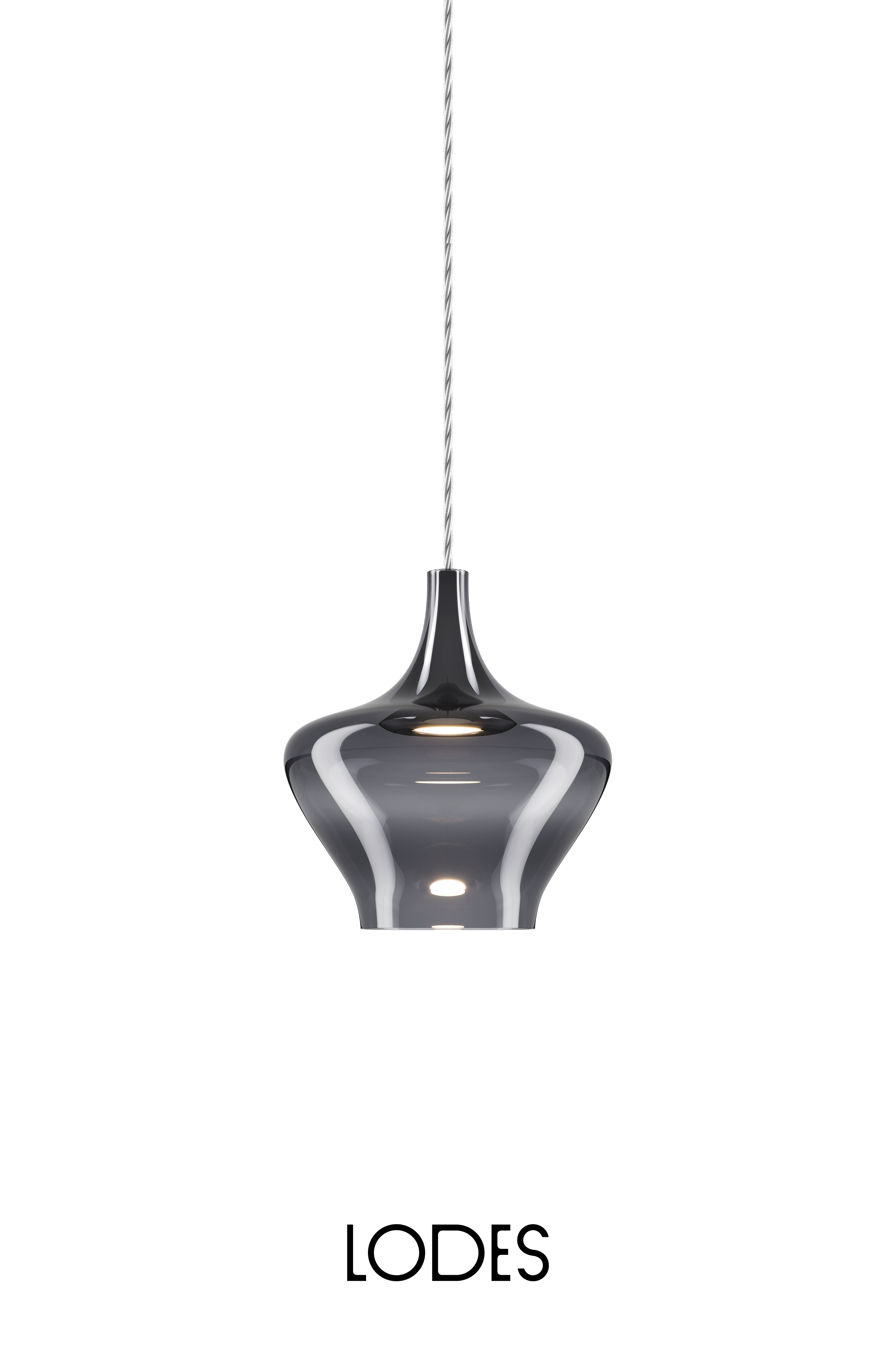Levně Lodes Designové LED závěsné svítidlo Nostalgia M, 2700K, 1x7W Barva: Kouřová, Barva struktury: Chrom