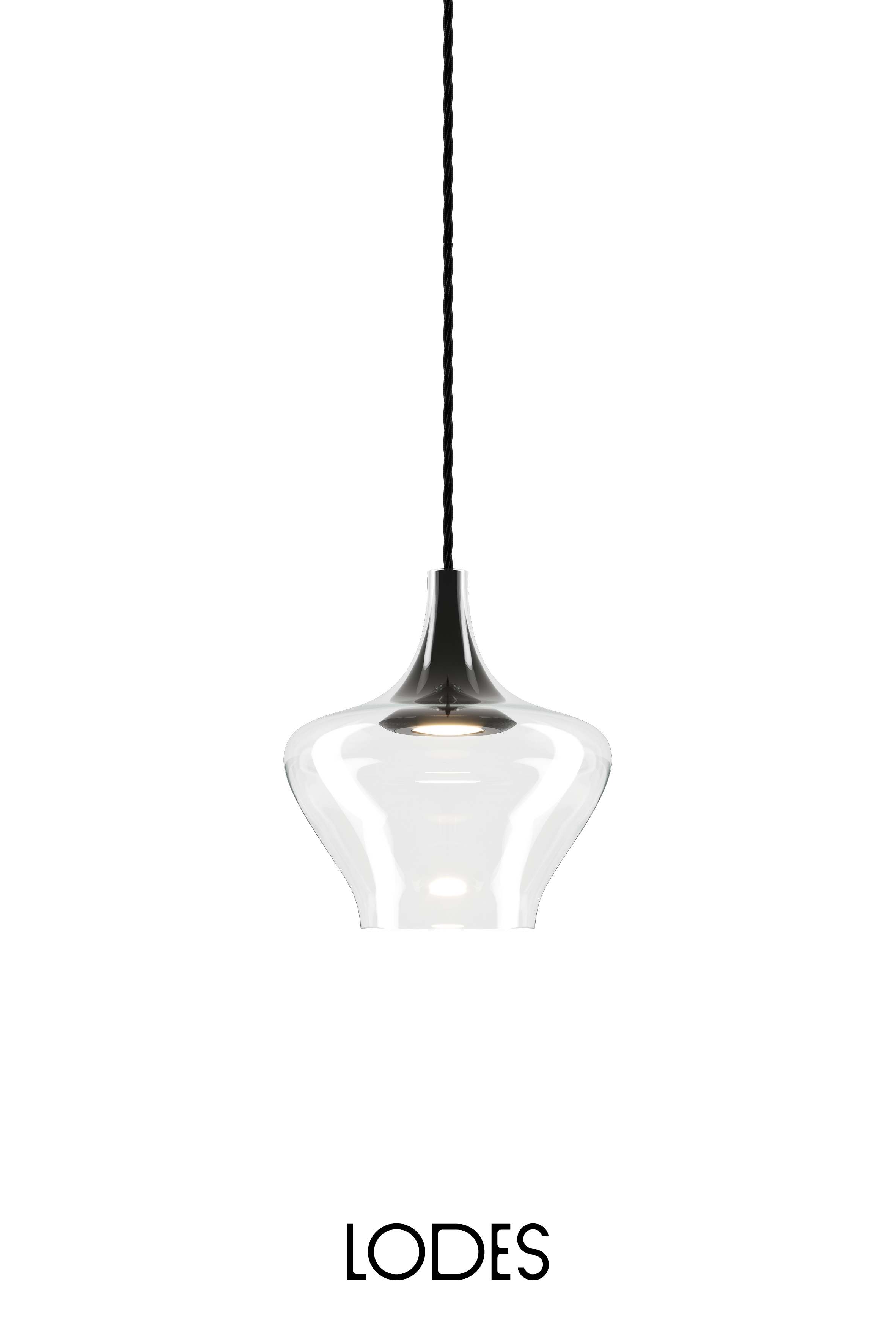 Levně Lodes Designové LED závěsné svítidlo Nostalgia M, 2700K, 1x7W Barva: Transparentní, Barva struktury: Černá