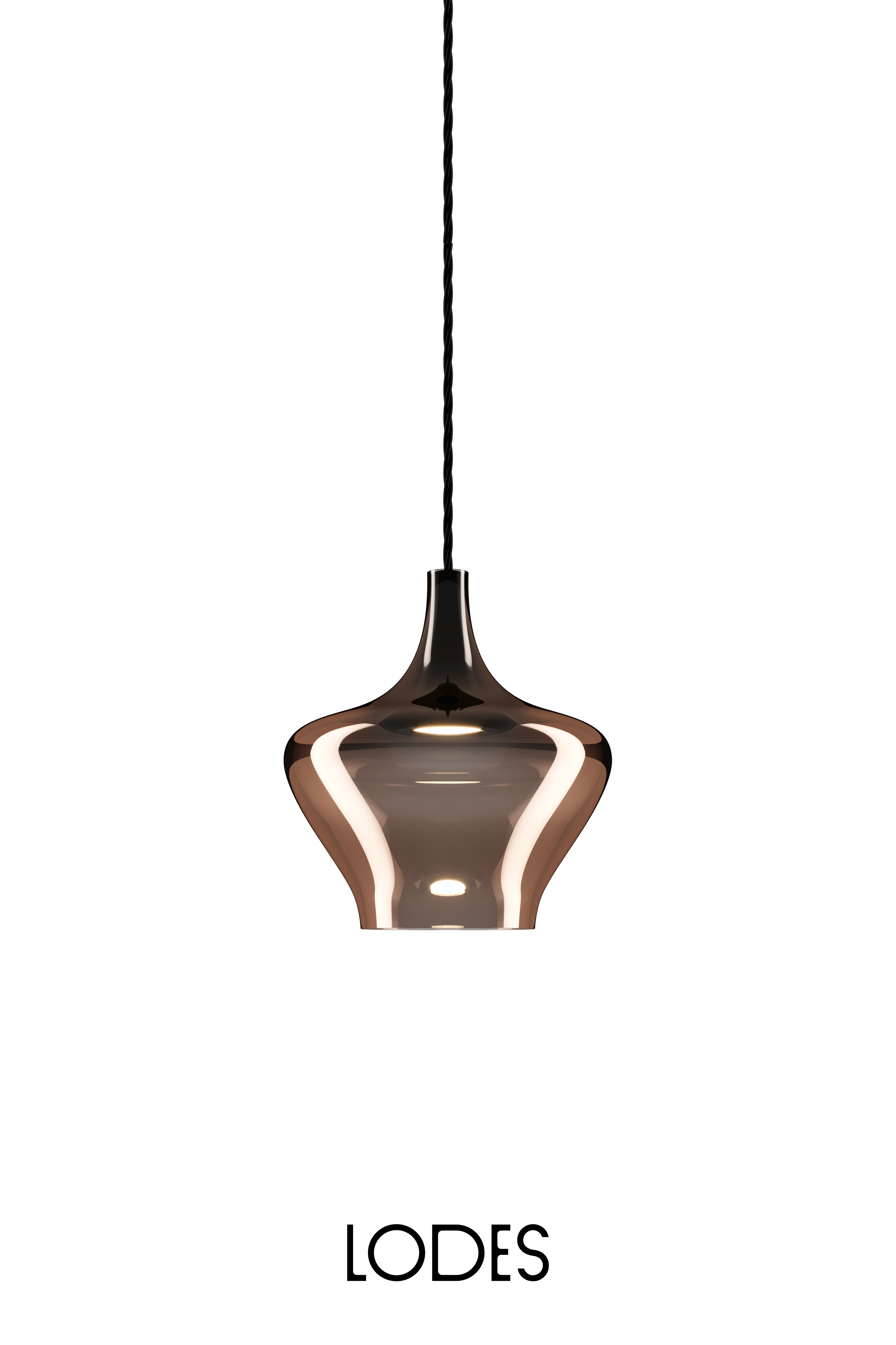 Levně Lodes Designové LED závěsné svítidlo Nostalgia M, 2700K, 1x7W Barva: Bronz, Barva struktury: Černá