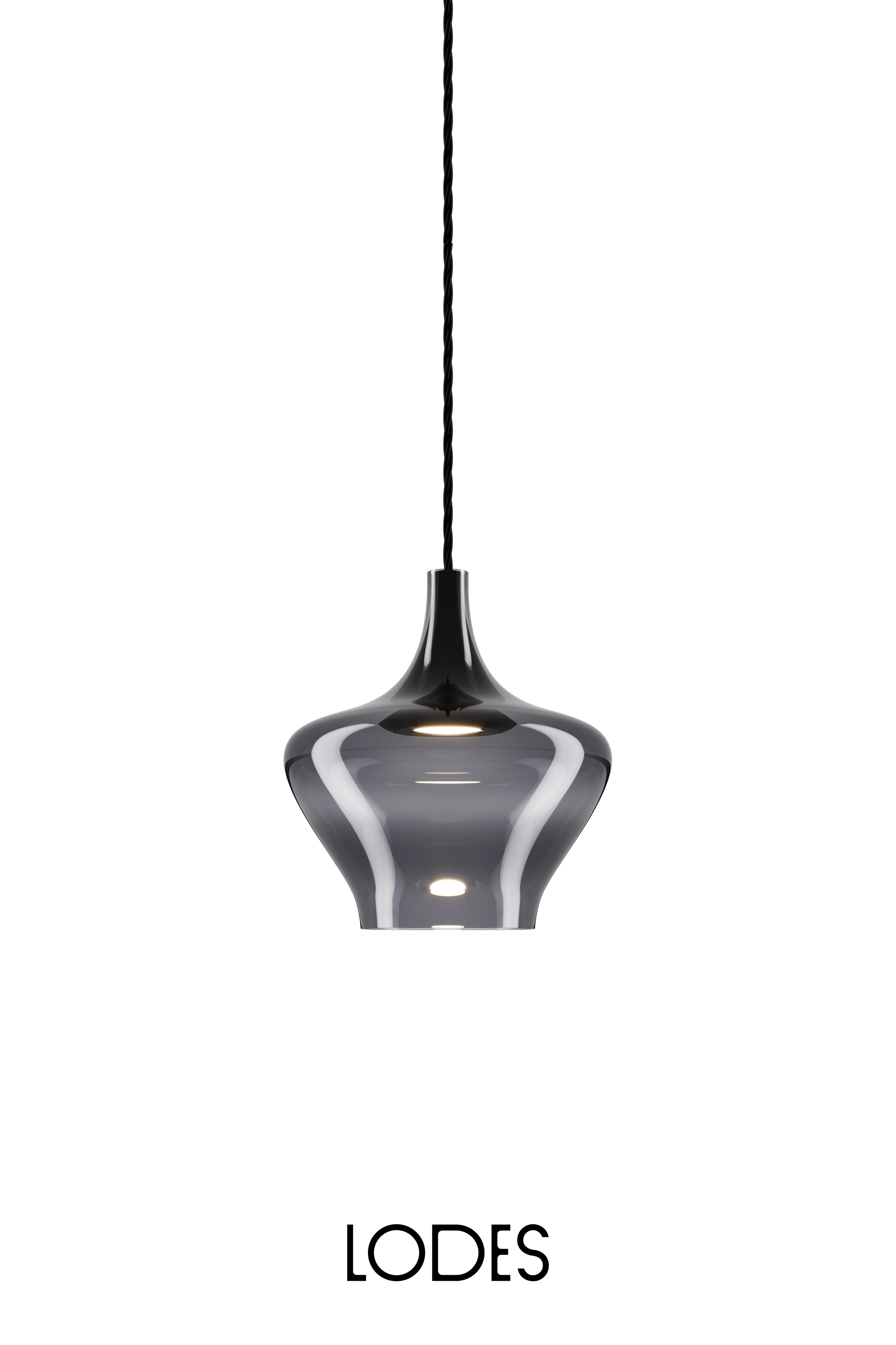 Levně Lodes Designové LED závěsné svítidlo Nostalgia M, 2700K, 1x7W Barva: Kouřová, Barva struktury: Černá
