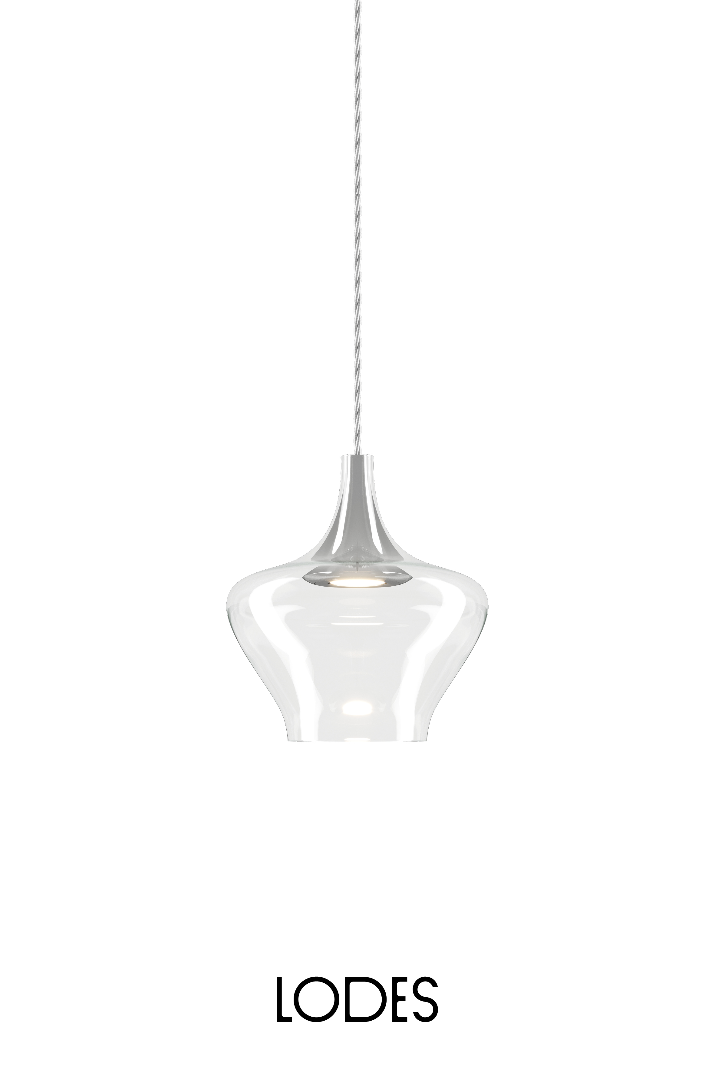 Levně Lodes Designové LED závěsné svítidlo Nostalgia M, 2700K, 1x7W Barva: Transparentní, Barva struktury: Chrom