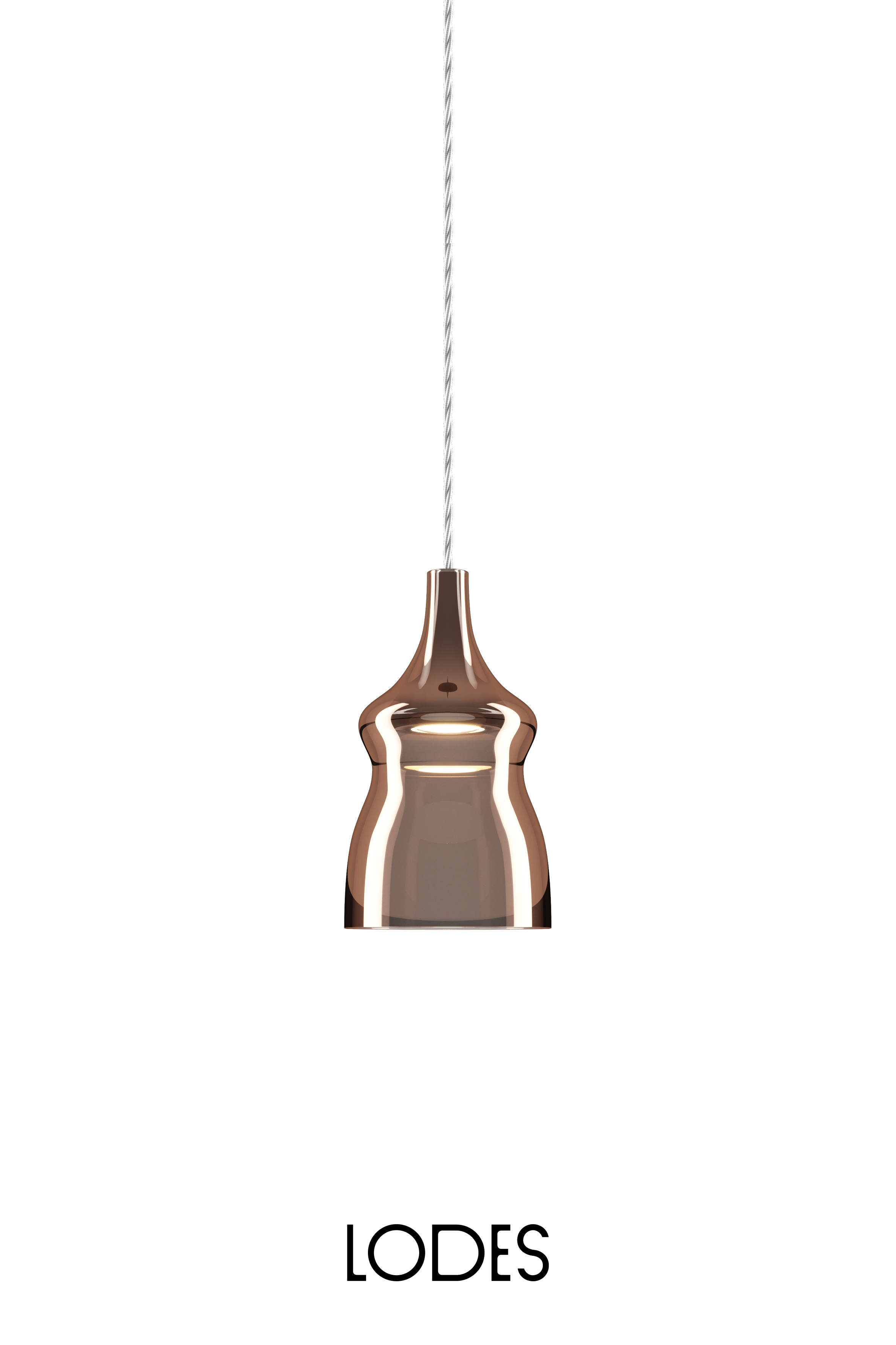 Levně Lodes Designové LED závěsné svítidlo Nostalgia S, 2700K, 1x7W Barva: Bronz, Barva struktury: Chrom