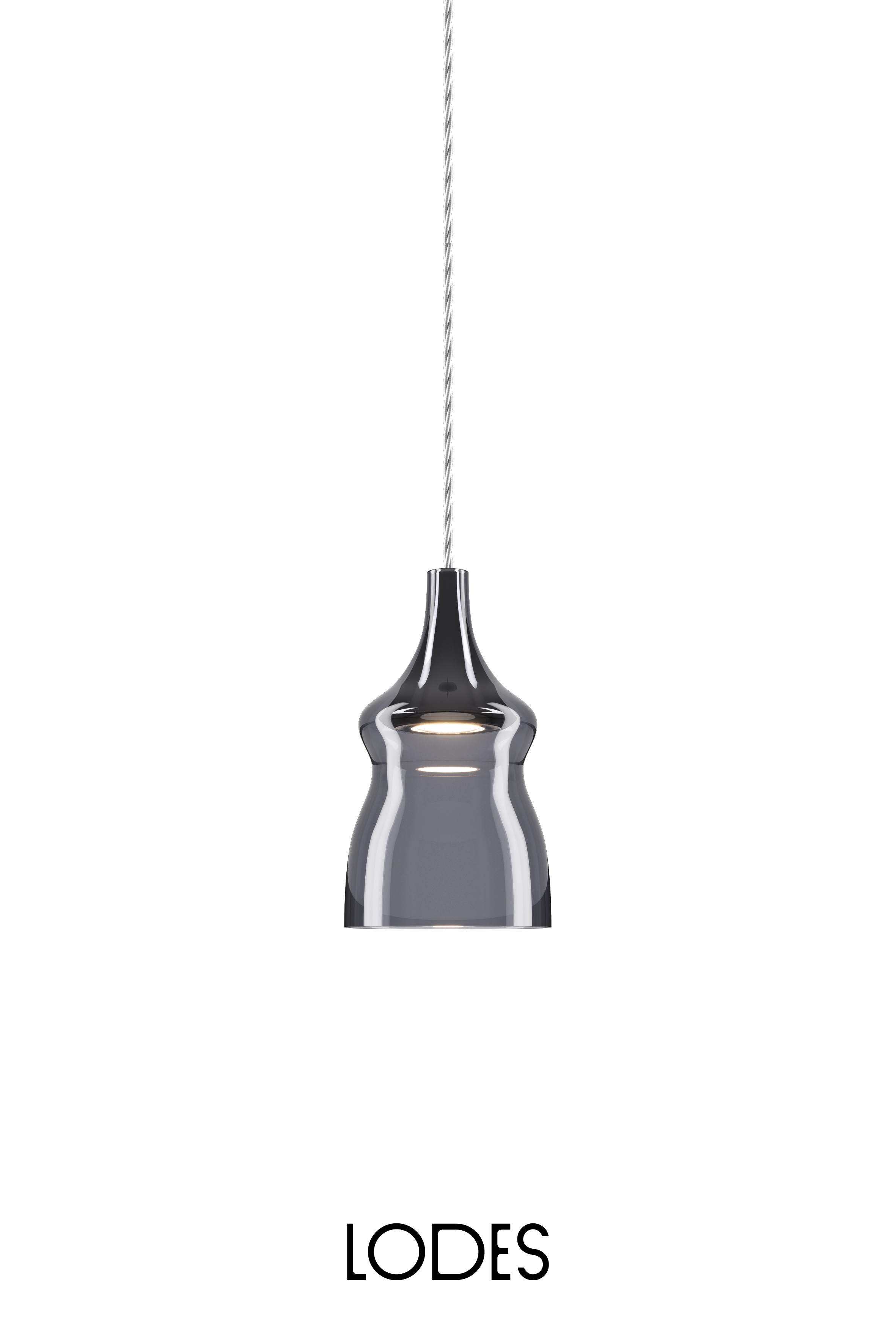 Levně Lodes Designové LED závěsné svítidlo Nostalgia S, 2700K, 1x7W Barva: Kouřová, Barva struktury: Chrom