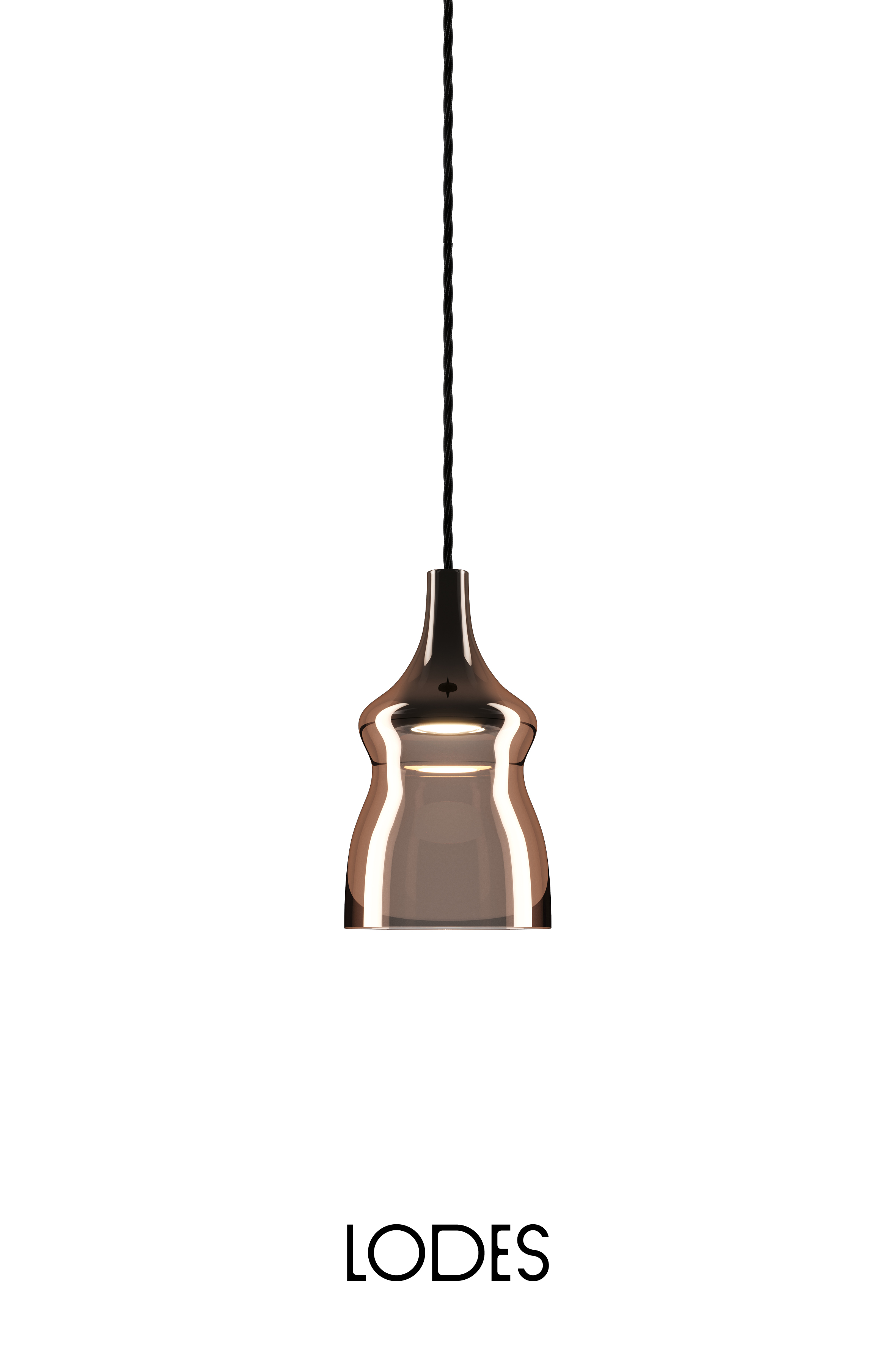 Levně Lodes Designové LED závěsné svítidlo Nostalgia S, 2700K, 1x7W Barva: Bronz, Barva struktury: Černá