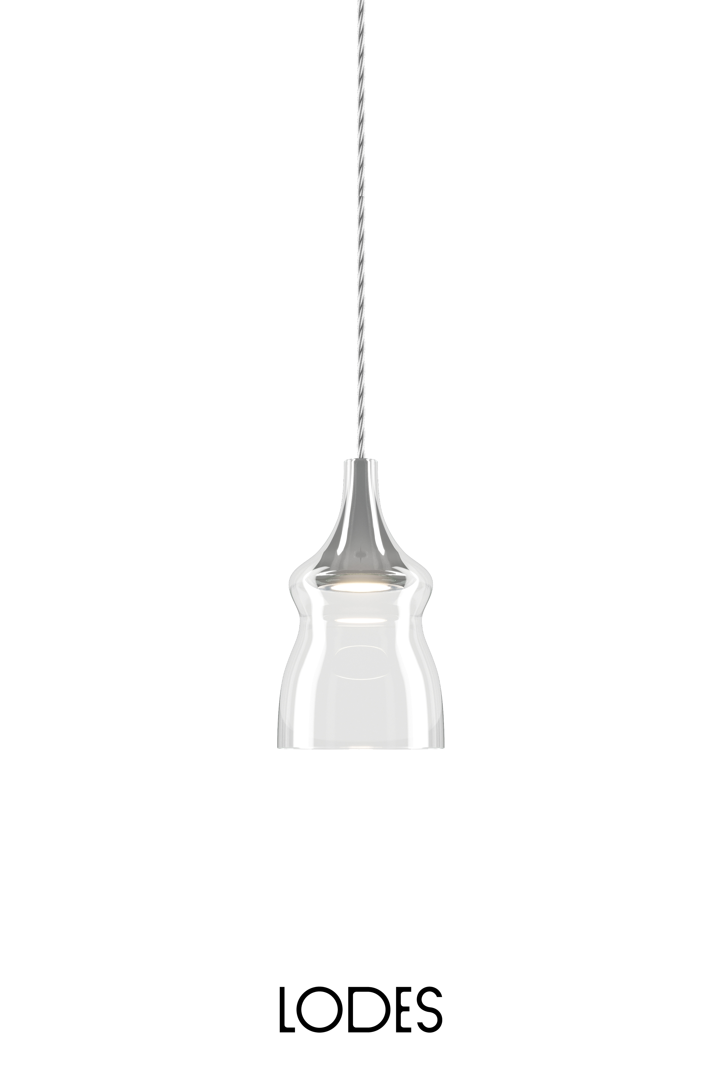 Levně Lodes Designové LED závěsné svítidlo Nostalgia S, 2700K, 1x7W Barva: Transparentní, Barva struktury: Chrom