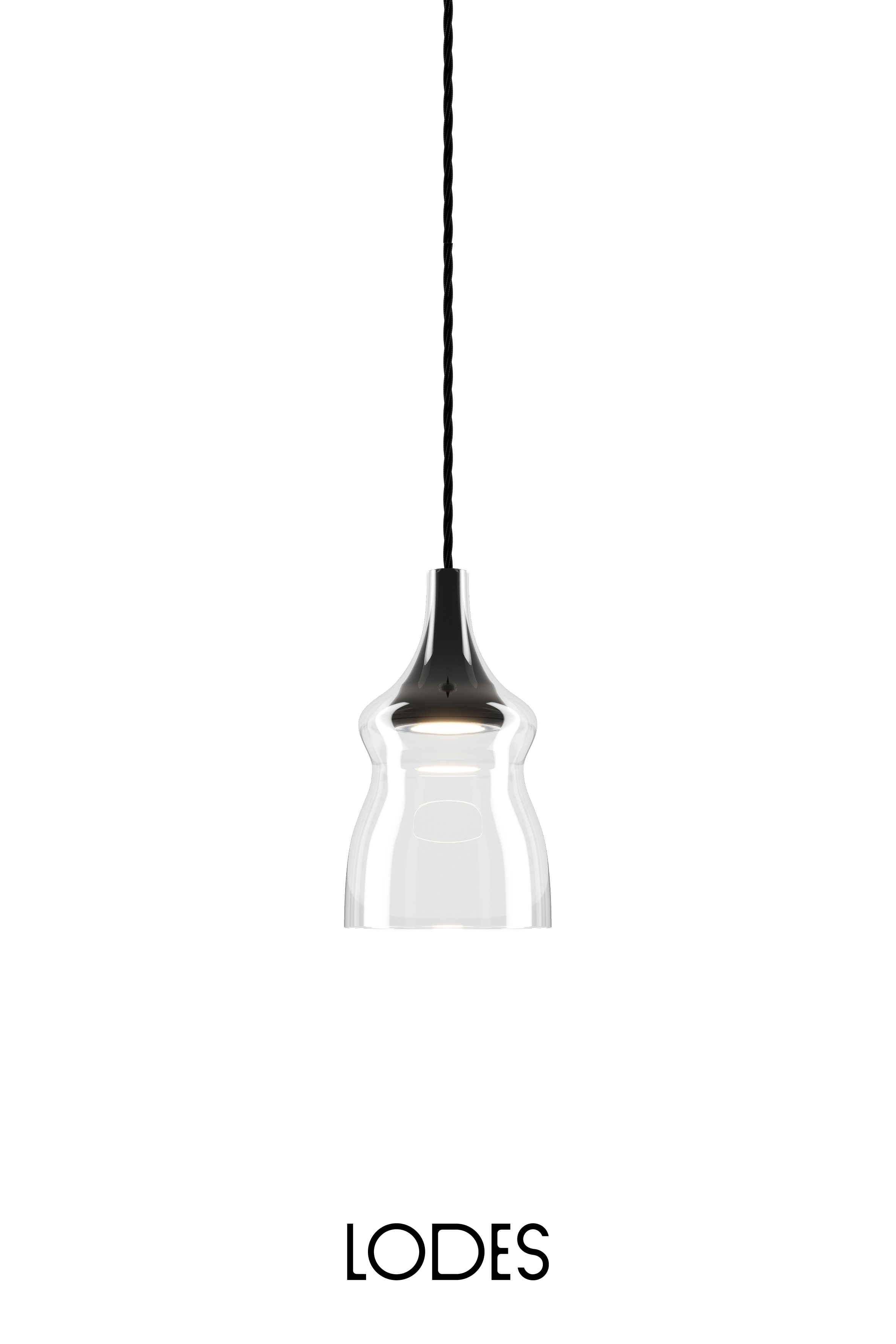 Levně Lodes Designové LED závěsné svítidlo Nostalgia S, 2700K, 1x7W Barva: Transparentní, Barva struktury: Černá