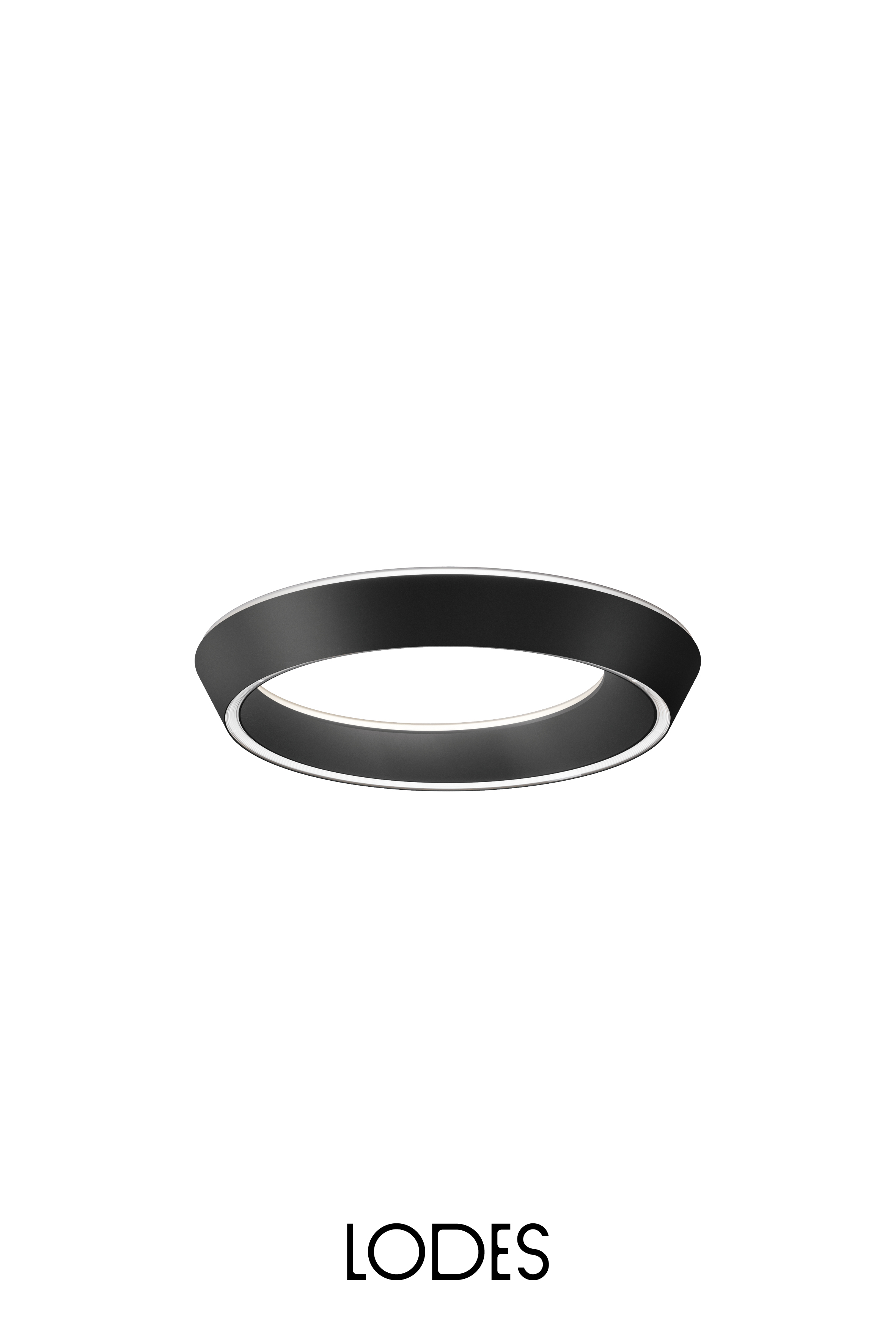 Levně Lodes Designové LED stropní svítidlo Tidal, Ø 45 cm, 1x27W Barva: Matná černá, Teplota světla: 2700K - teplá bílá