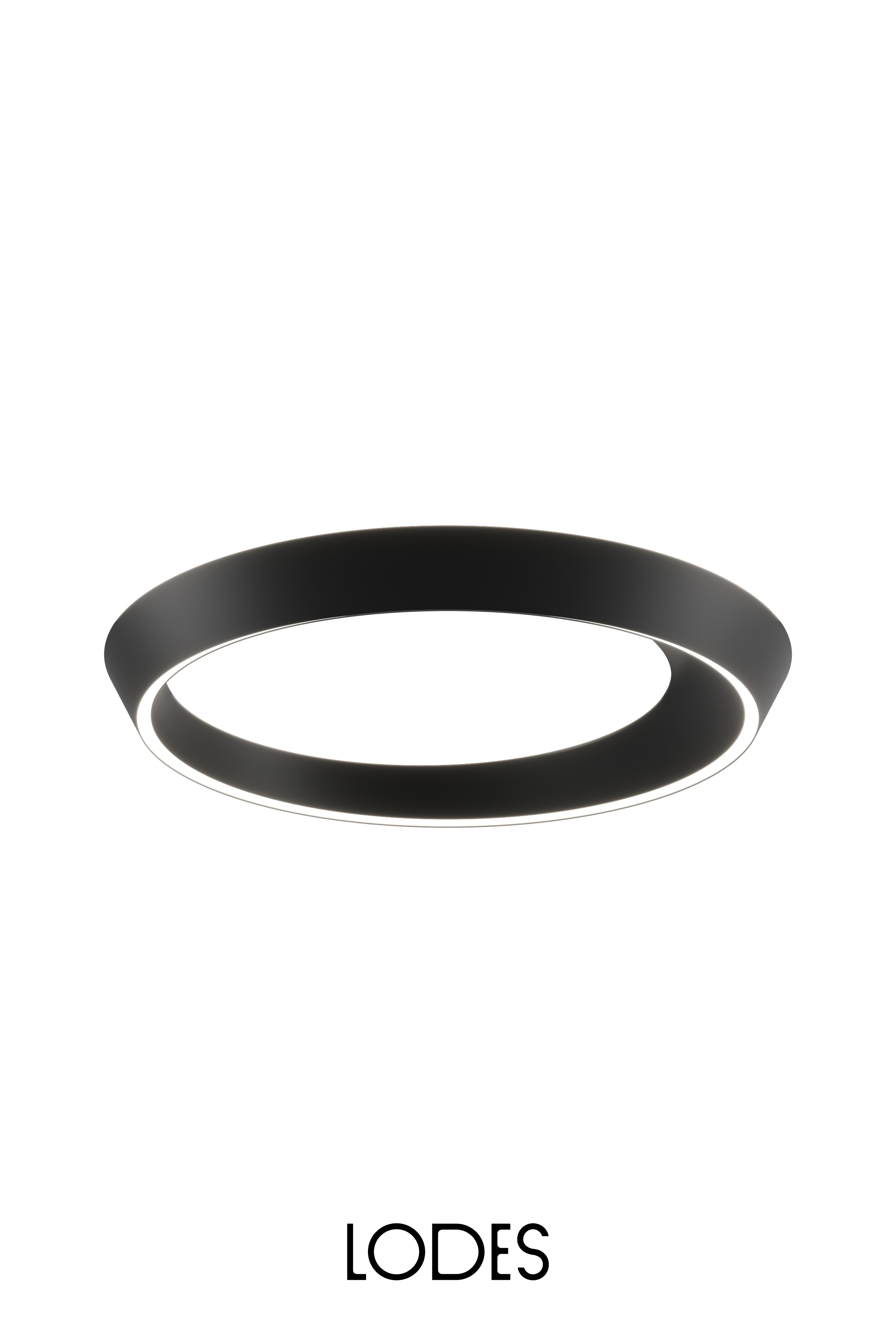Levně Lodes Designové LED stropní svítidlo Tidal, Ø 60 cm, 1x37W Barva: Matná černá, Teplota světla: 2700K - teplá bílá