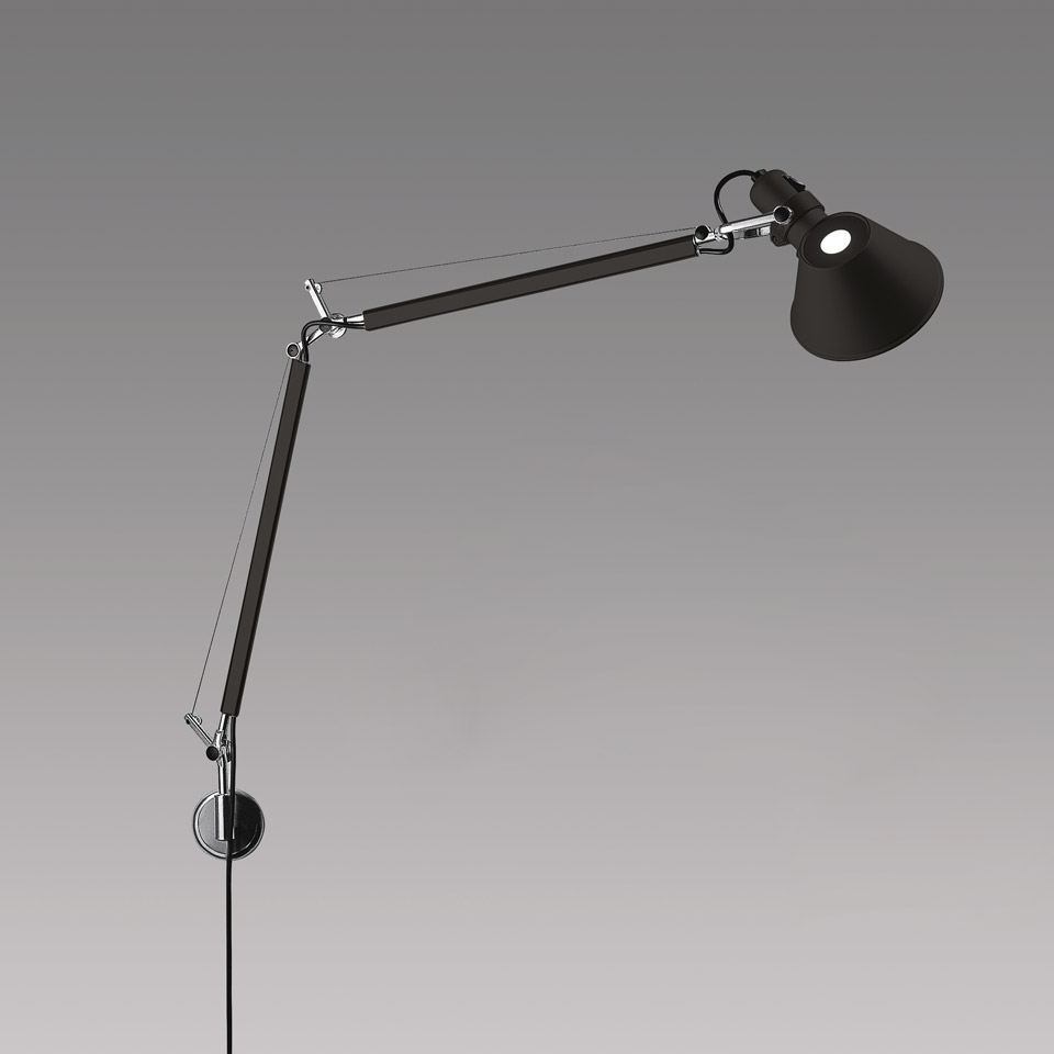 Levně Artemide Designová nástěnná lampa Tolomeo Mini, 1xE27 Barva: Černá
