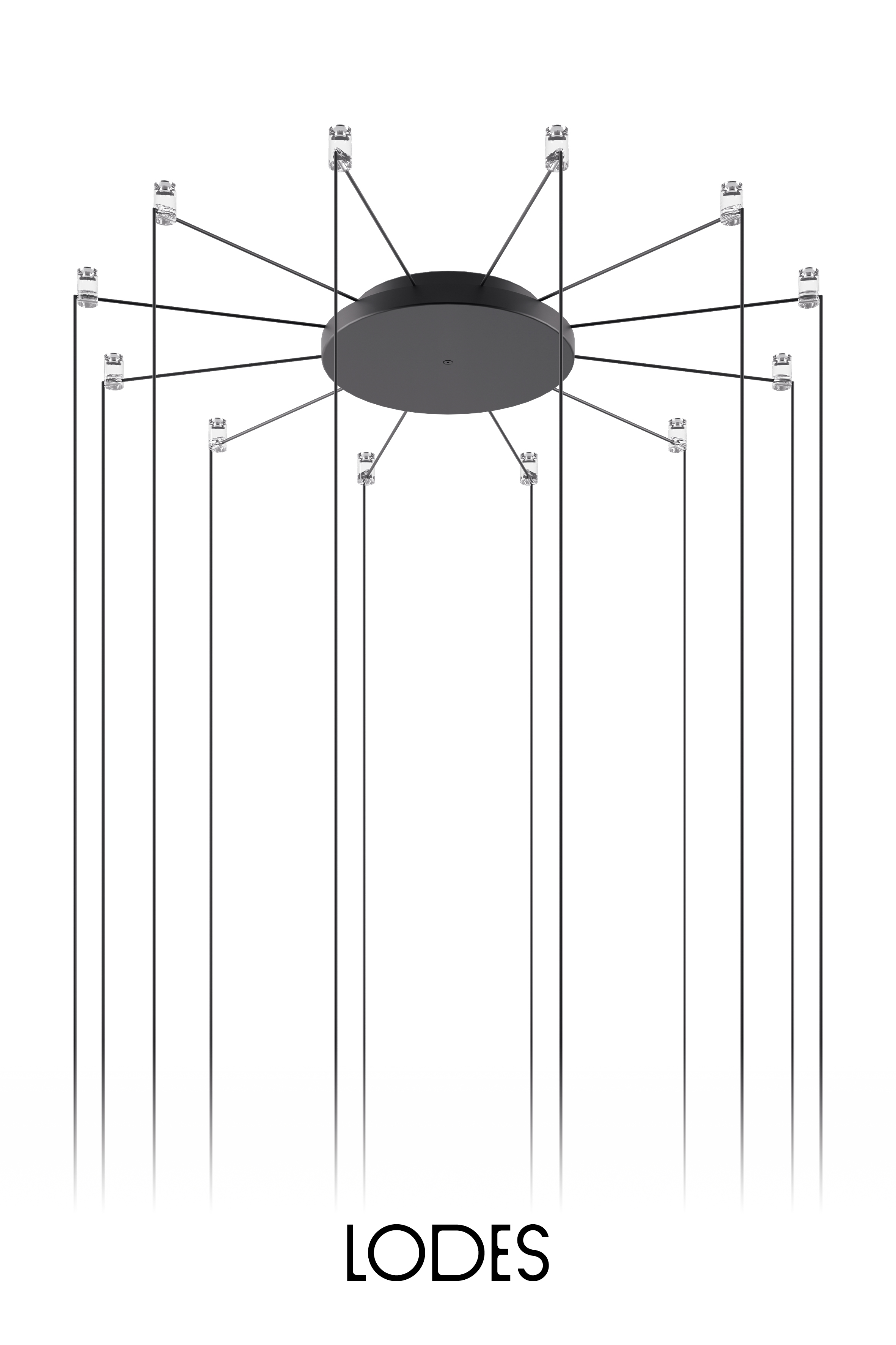 Levně Lodes Montura pro 12 svítidel LODES, RADIAL systém, ⌀ 25 cm Barva: Matná černá