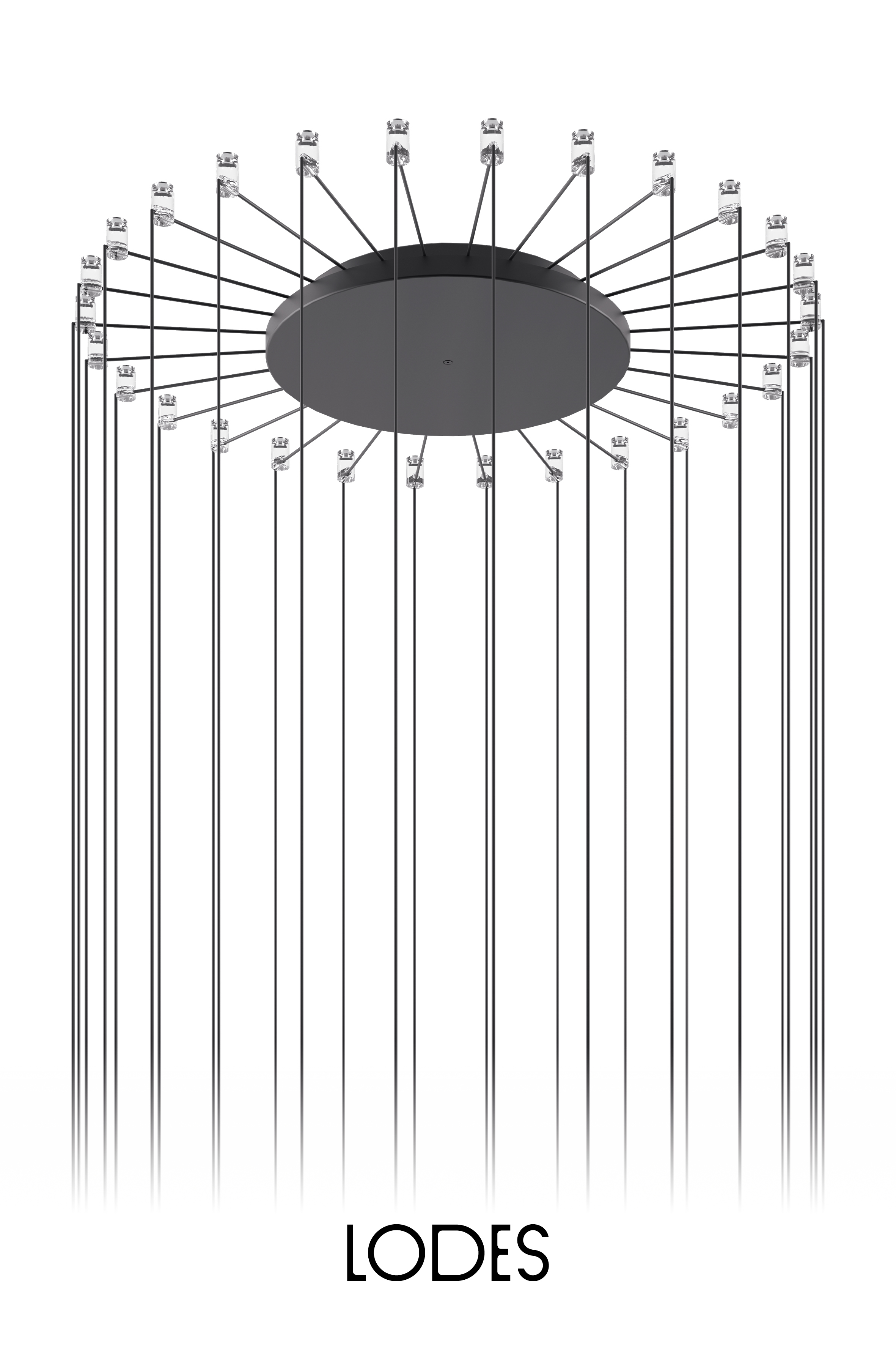 Levně Lodes Montura pro 28 svítidel LODES, RADIAL systém, ⌀ 36 cm Barva: Matná černá