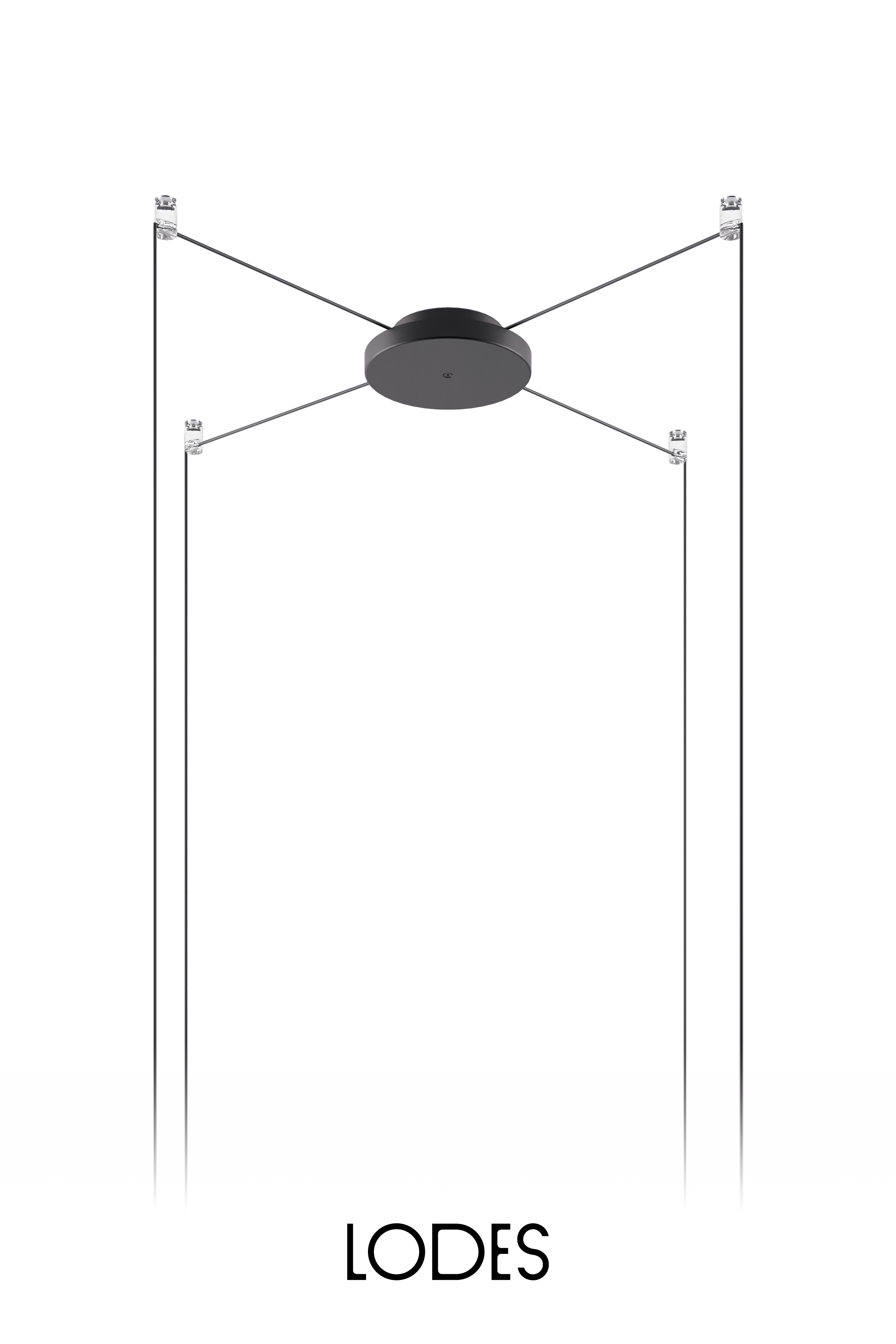 Levně Lodes Montura pro 4 svítidla LODES, RADIAL systém, ⌀ 16,5 cm Barva: Matná černá