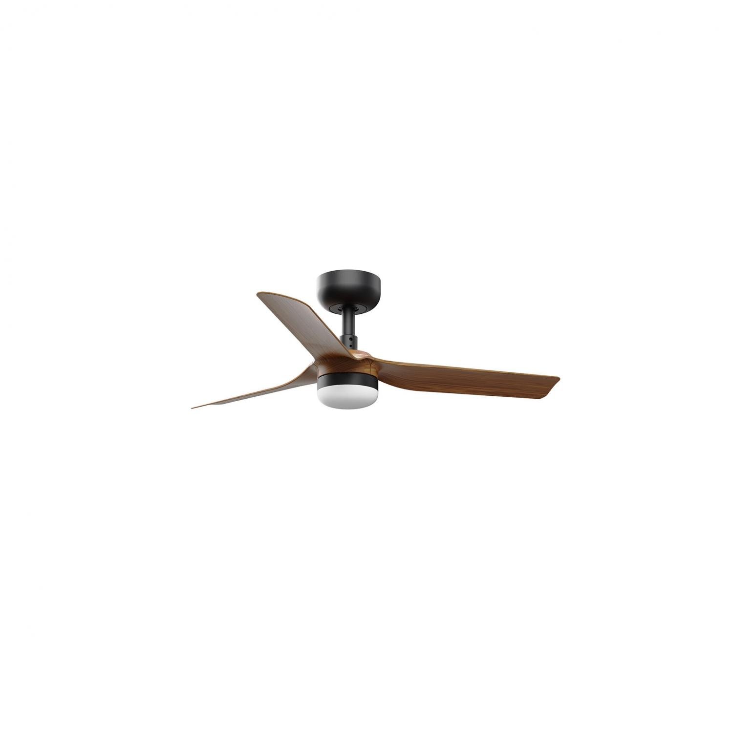 Levně FARO Stropní ventilátor se stmívatelným světlem MINI PUNT S LED, 6 rychlostí, 10W Barva: Černá-dřevo