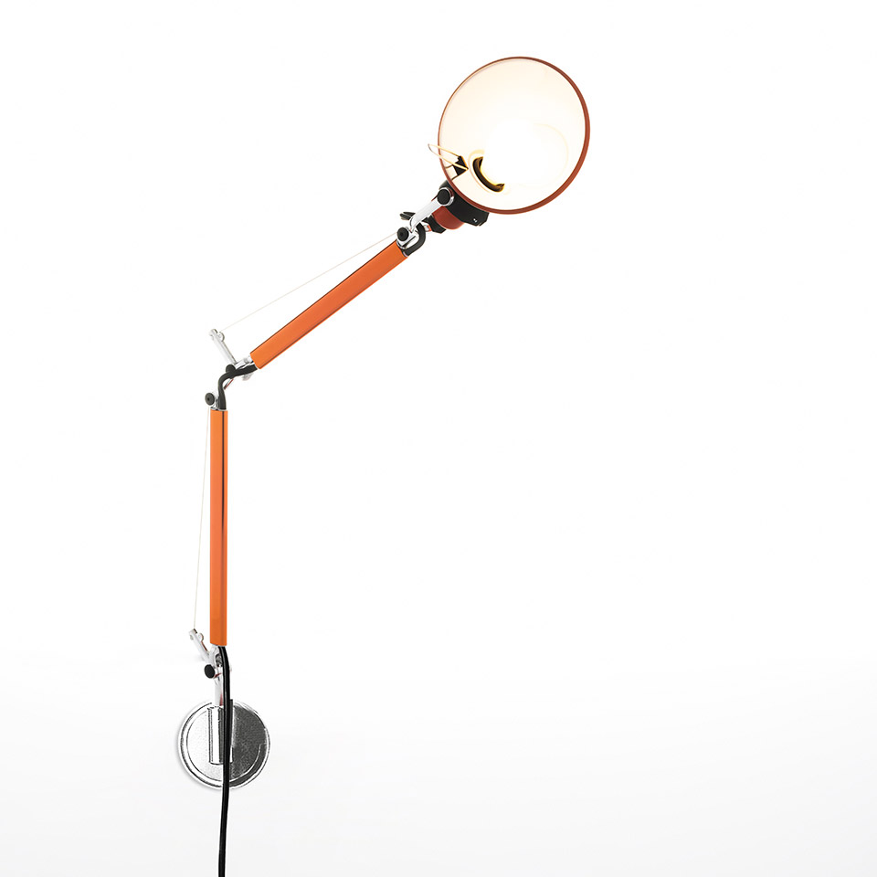 Levně Artemide Designová nástěnná lampa Tolomeo Micro, 1xE14 Barva: Eloxovaná oranžová