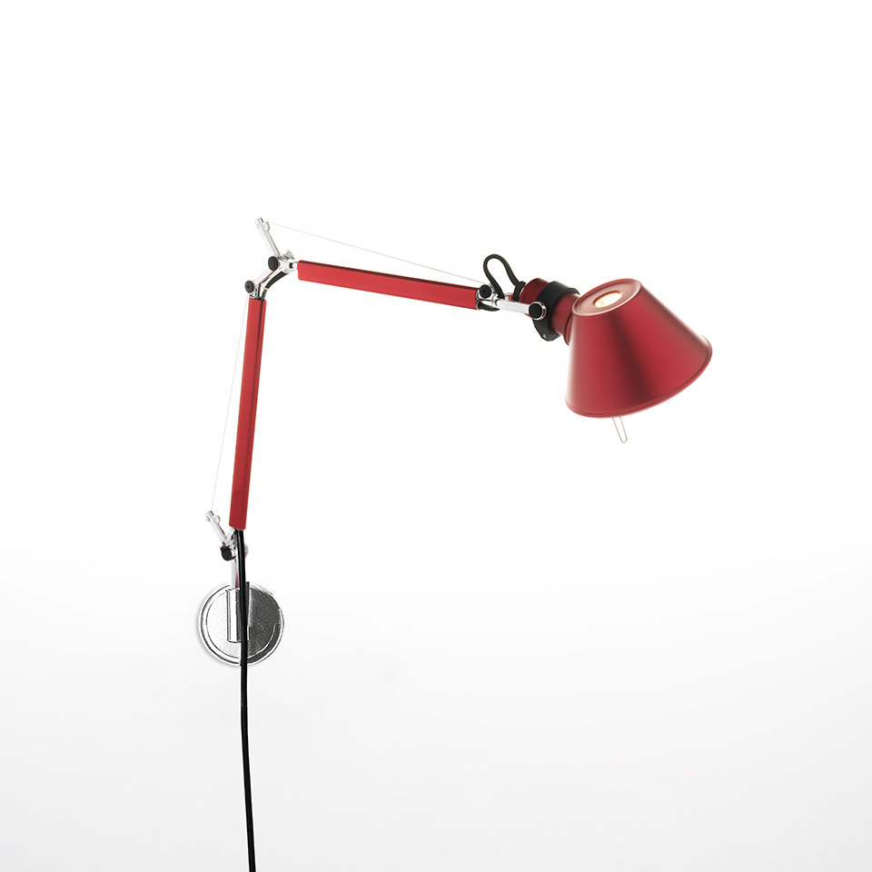 Levně Artemide Designová nástěnná lampa Tolomeo Micro, 1xE14 Barva: Eloxovaná červená