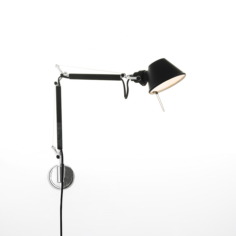 Levně Artemide Designová nástěnná lampa Tolomeo Micro, 1xE14 Barva: Černá
