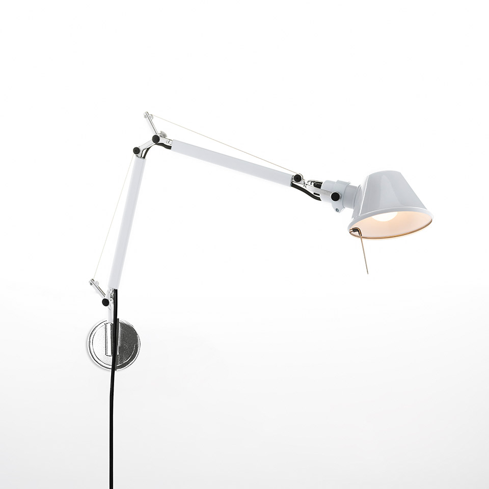Levně Artemide Designová nástěnná lampa Tolomeo Micro, 1xE14 Barva: Lesklá bílá