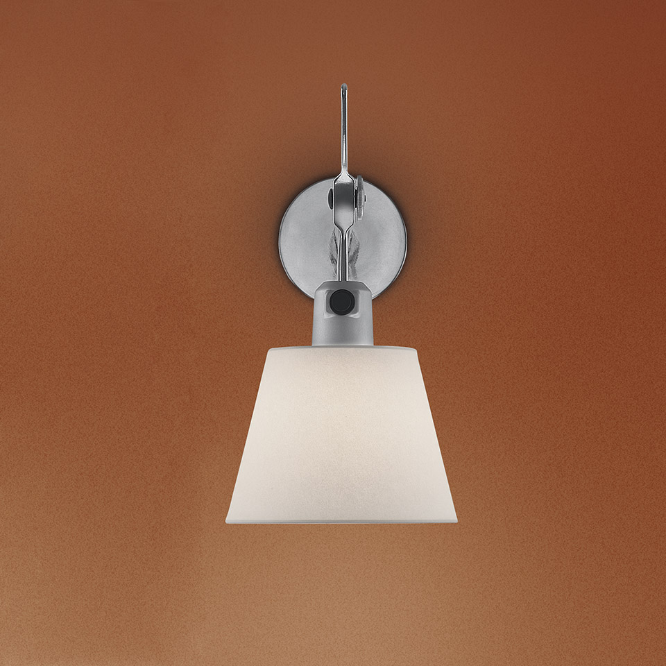 Levně Artemide Designová nástěnná lampa Tolomeo Wall difuzor, 1xE27, ø 18cm Materiál stínidla: Hedvábná saténová textilie