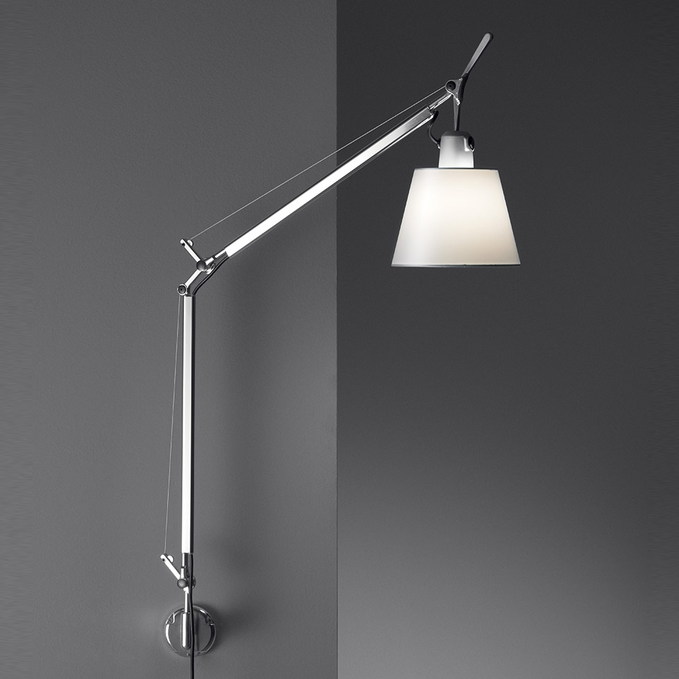 Levně Artemide Designová nástěnná lampa Tolomeo Basculante, 1xE27 Materiál stínidla: Hedvábná saténová textilie