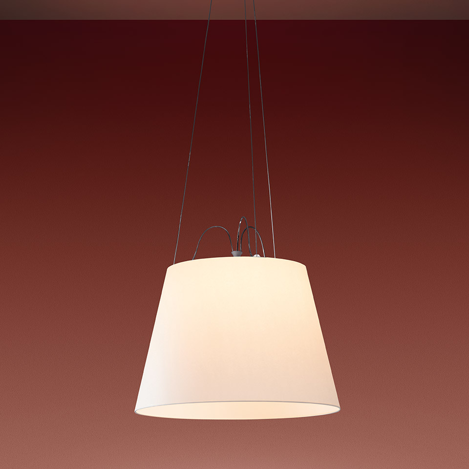 Levně Artemide Designové závěsné svítidlo Tolomeo Mega, 1xE27, hliník Materiál stínidla: Černá textilie, Průměr stínidla: 42 cm