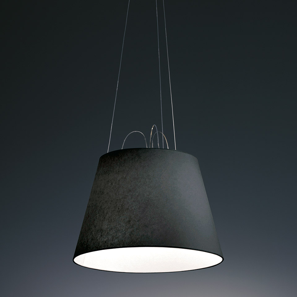 Levně Artemide Designové závěsné svítidlo Tolomeo Mega, 1xE27, černé Materiál stínidla: Černá textilie, Průměr stínidla: 42 cm