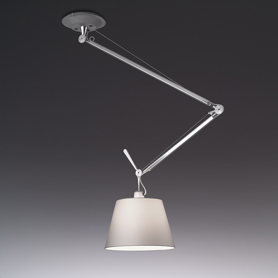 Levně Artemide Designová stropní zavěšené svítidlo Tolomeo, 1xE27 Materiál stínidla: Hedvábná saténová textilie, Průměr stínidla: 24 cm