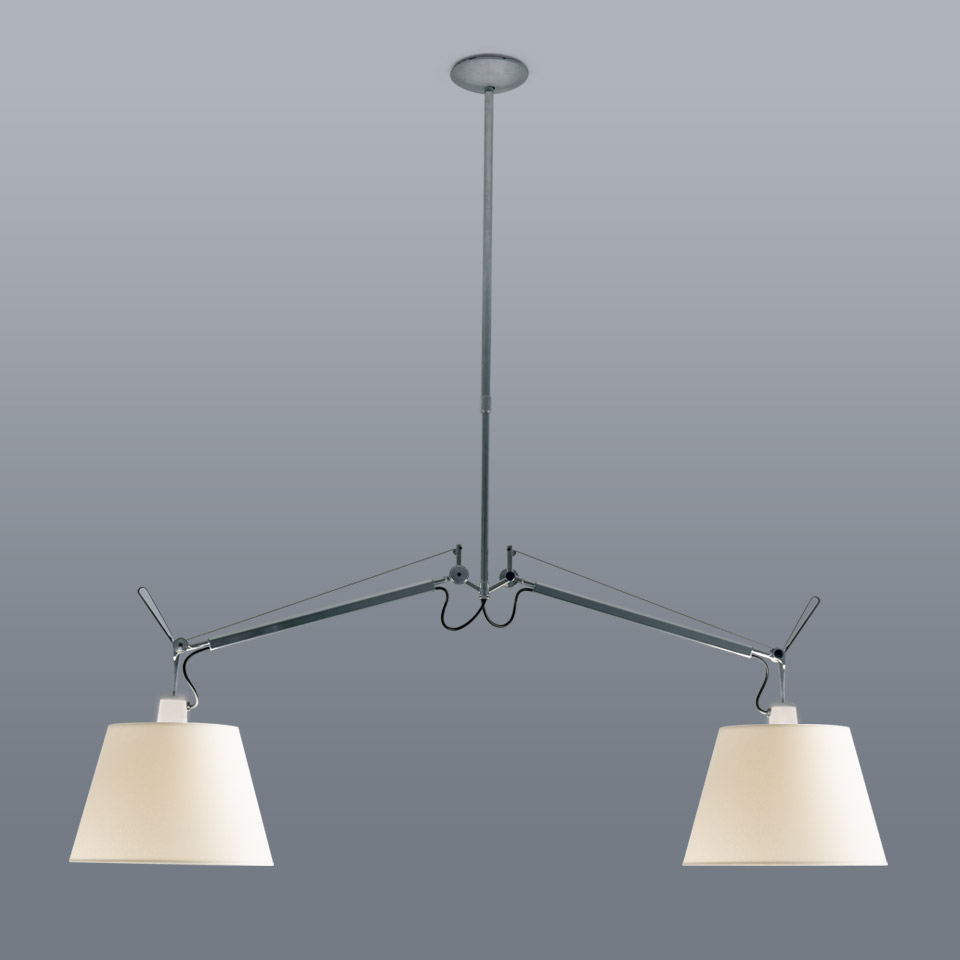 Levně Artemide Designová závěsné svítidlo Tolomeo 2 Braci, 2xE27 Materiál stínidla: Hedvábná saténová textilie, Průměr stínidla: 24 cm