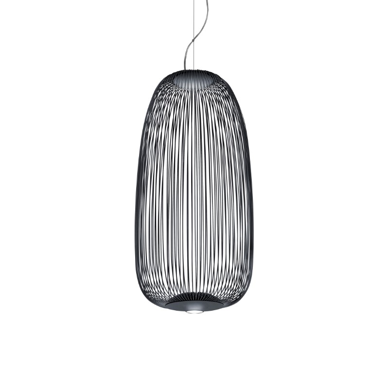 Levně Designové závěsné svítidlo Foscarini Spokes 1, 30W Barva: Černá, Varianta zdroje: LED