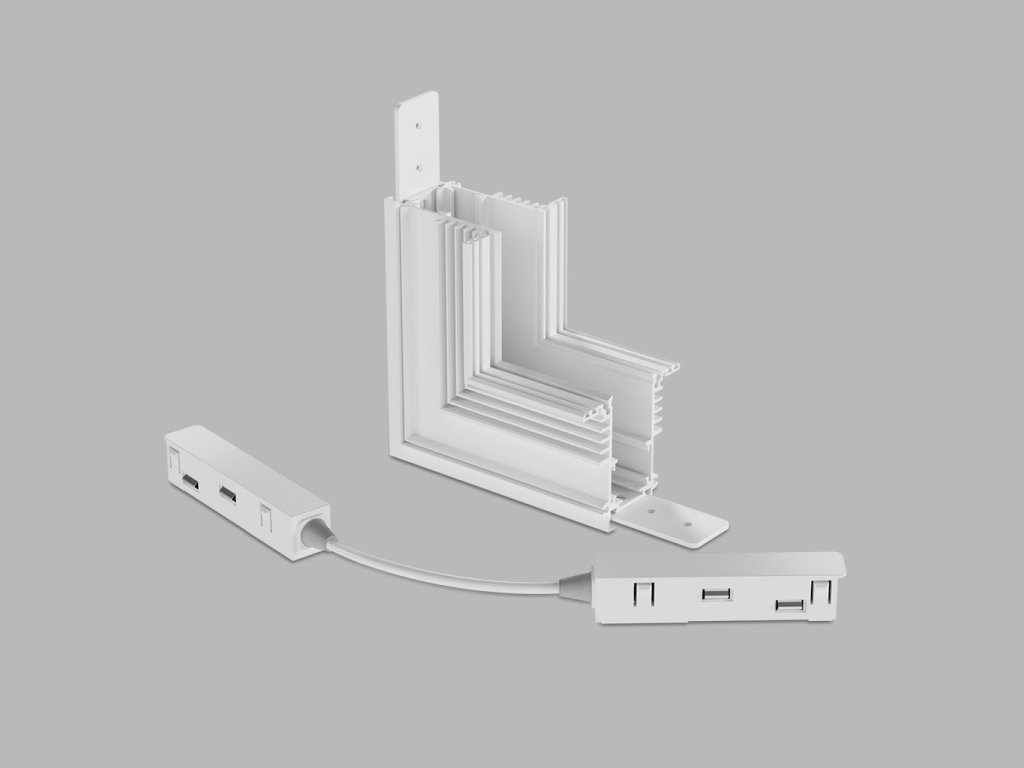 Led2 Rohová vertikální spojka pro zapuštěnou lištu 48V MAG IN, DALI Barva: Bílá