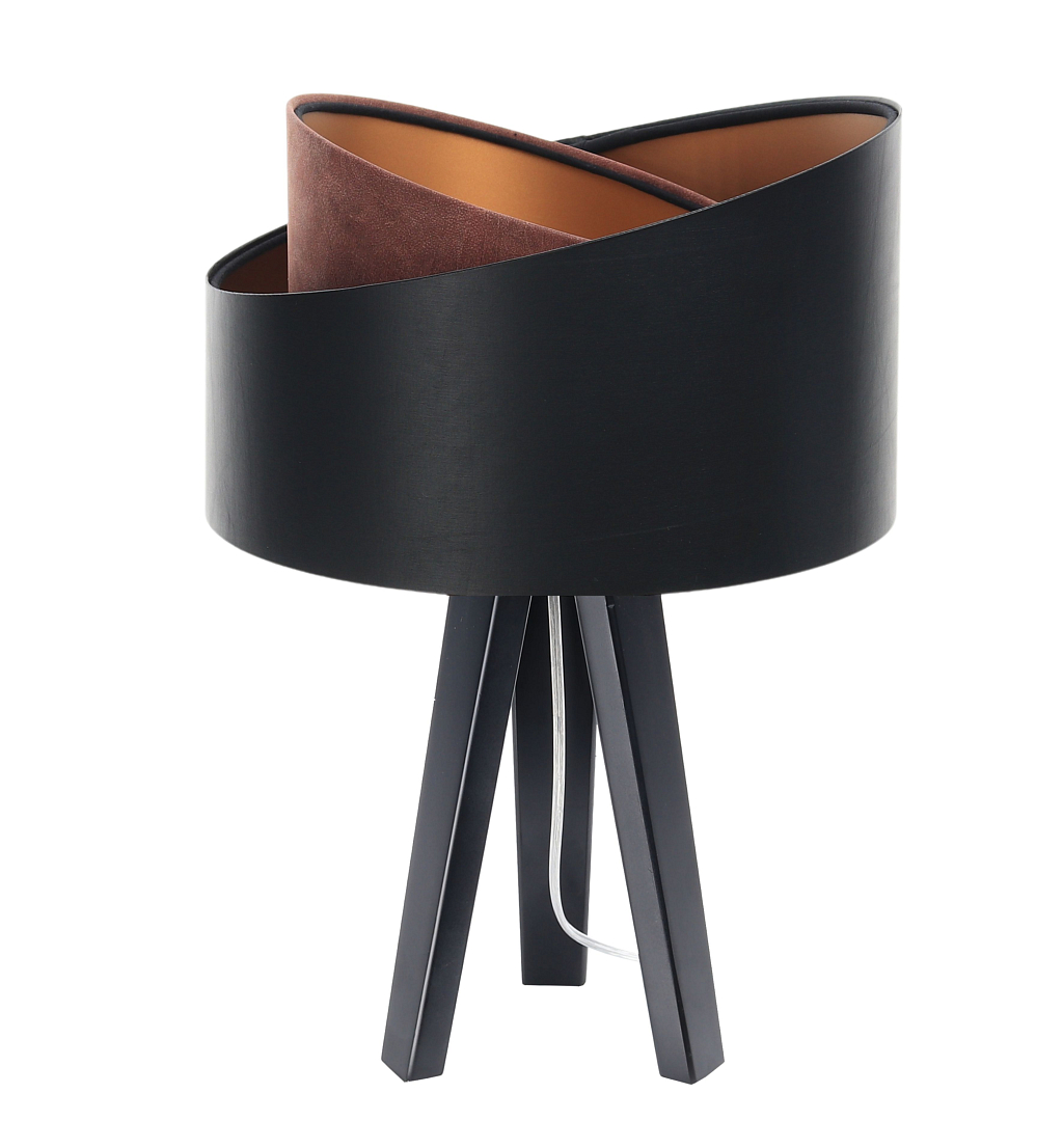 BPS koncept Stolní lampa GALAXY černý semiš, 1xE27, v. 45 cm Barva základny: Černé dřevo