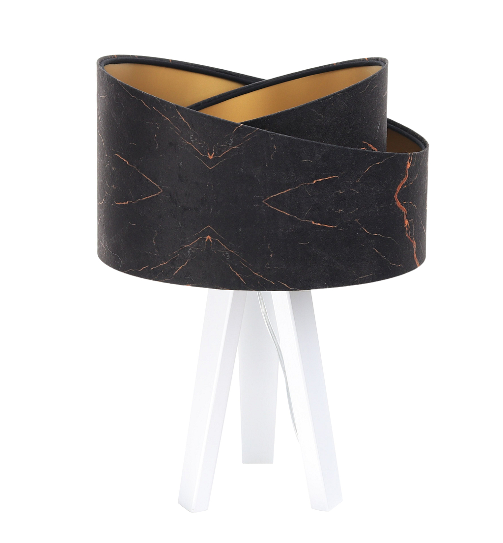 BPS koncept Stolní lampa GALAXY černá-oranžová, 1xE27, v. 45 cm Barva základny: Bílé dřevo