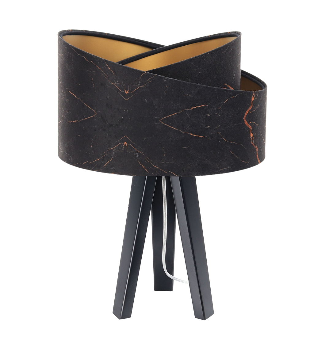 BPS koncept Stolní lampa GALAXY černá-oranžová, 1xE27, v. 45 cm Barva základny: Černé dřevo